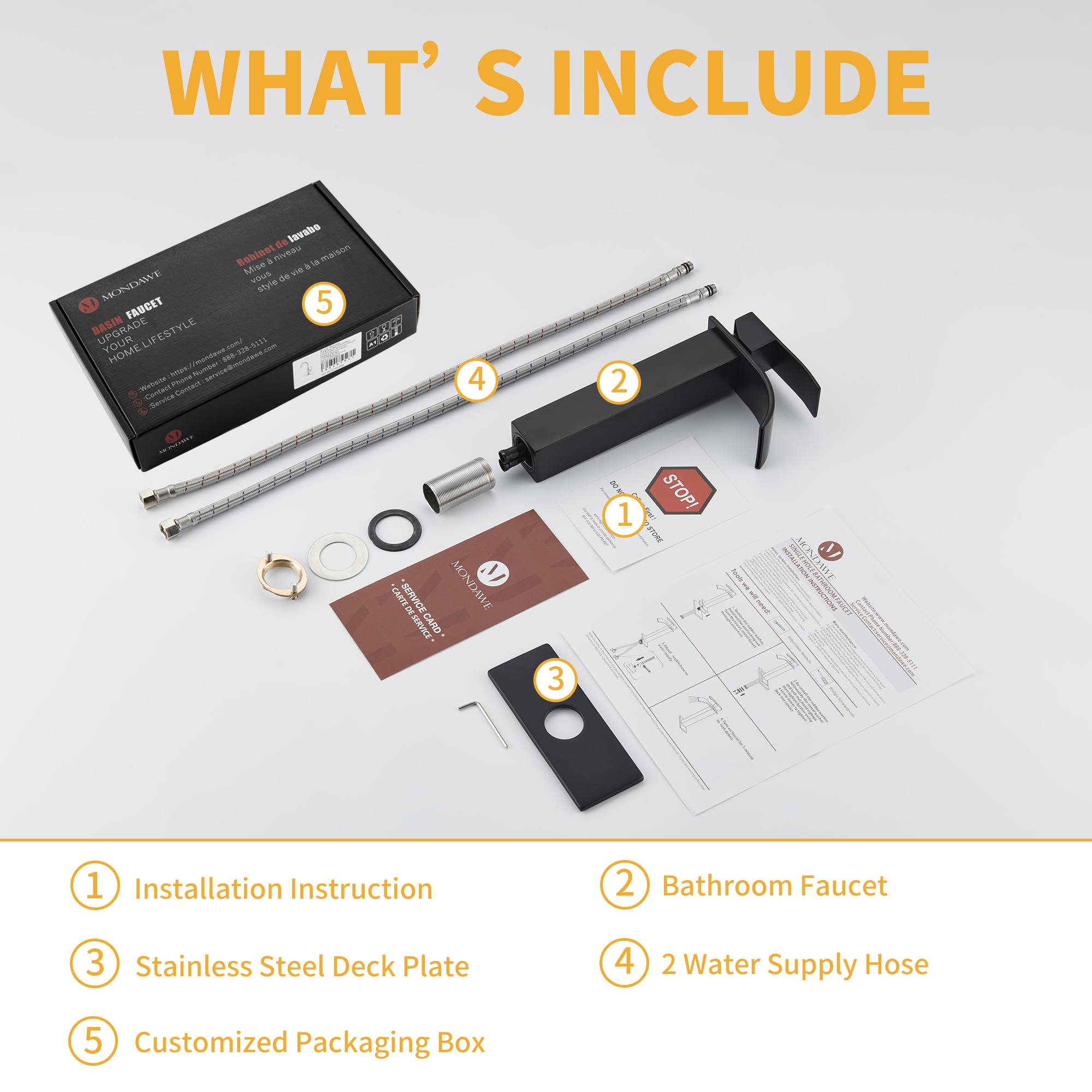 Single Handle Bathroom Sink Faucet Black Faucet Deck Mount