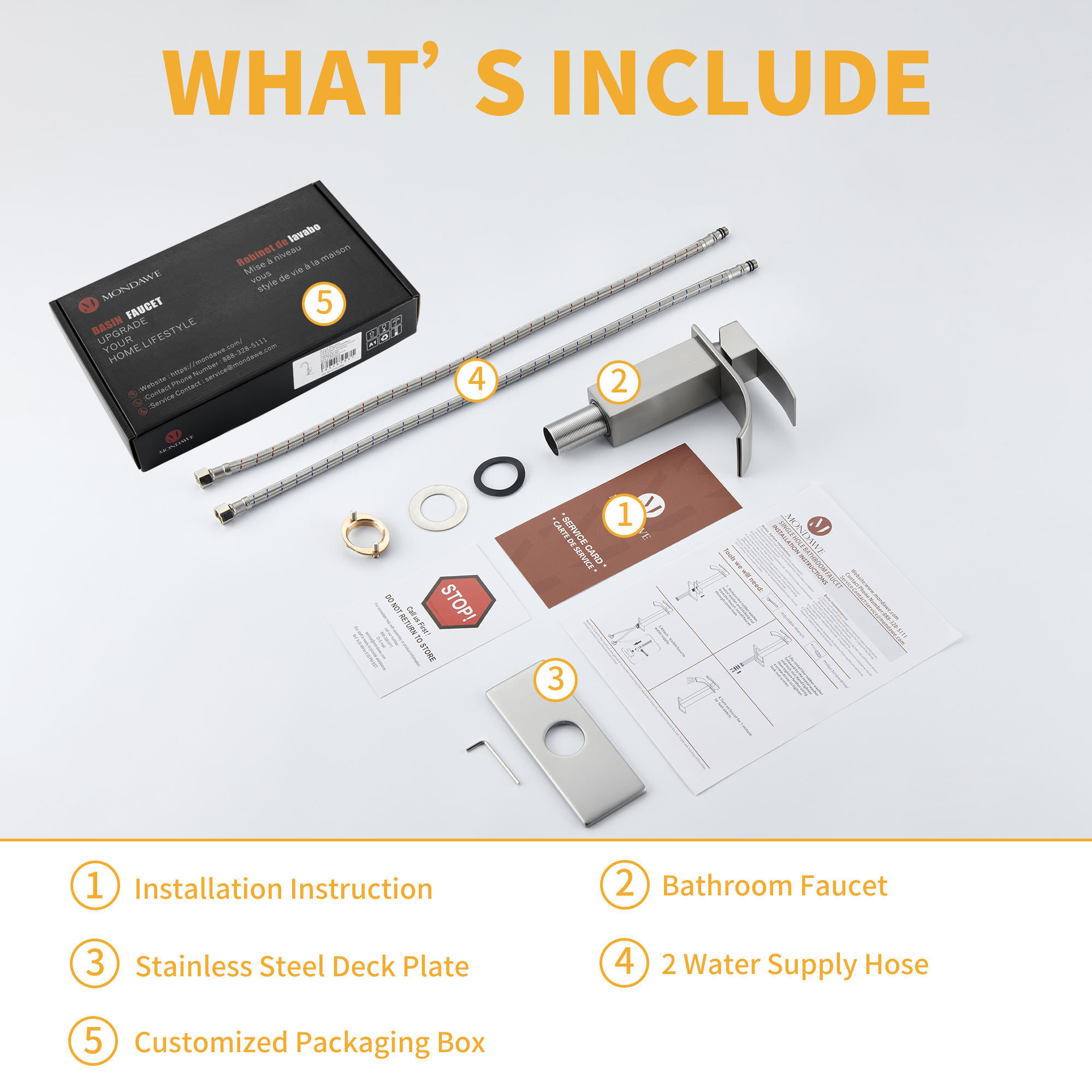 Single Handle Bathroom Sink Faucet Waterfall Spout Bathroom Sink Faucet