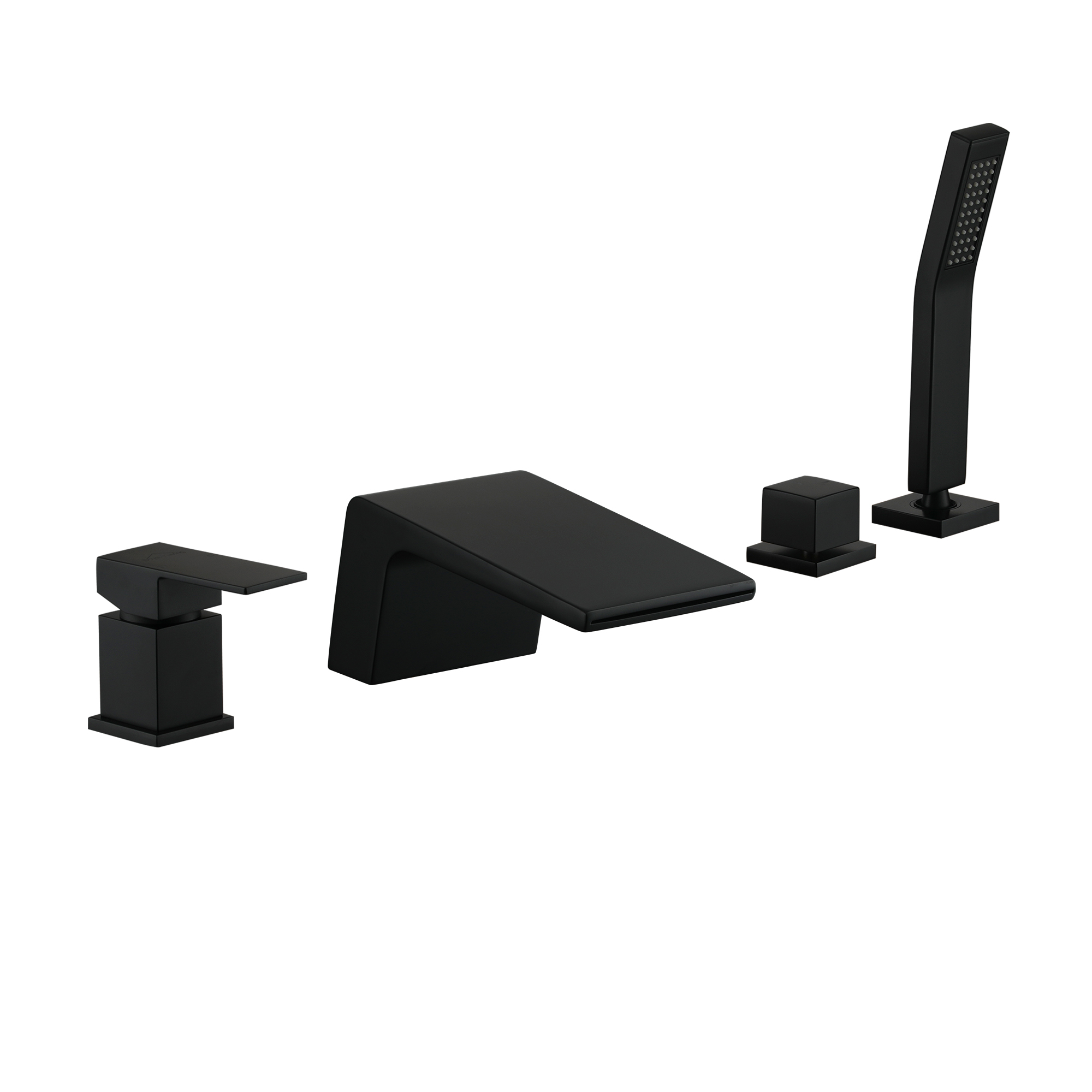 Deck-Mounted Single-Handle Roman Tub Faucet with Hand Shower