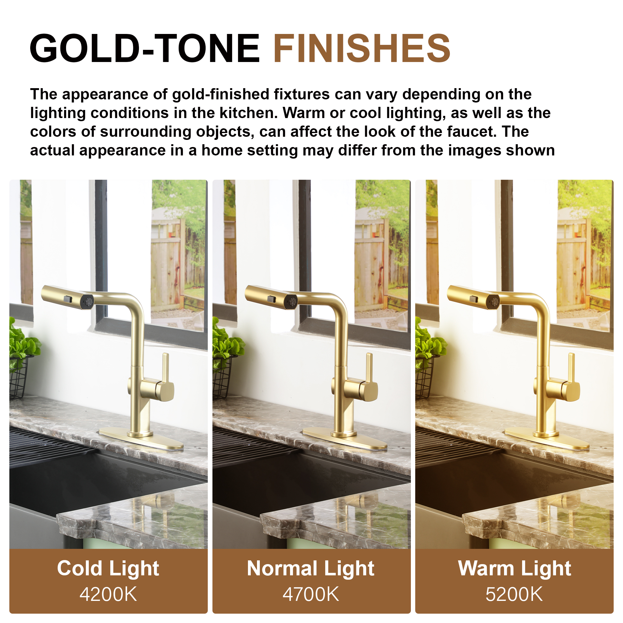 Single Handle Pull-Out Kitchen Faucet with 3 Functions Spray