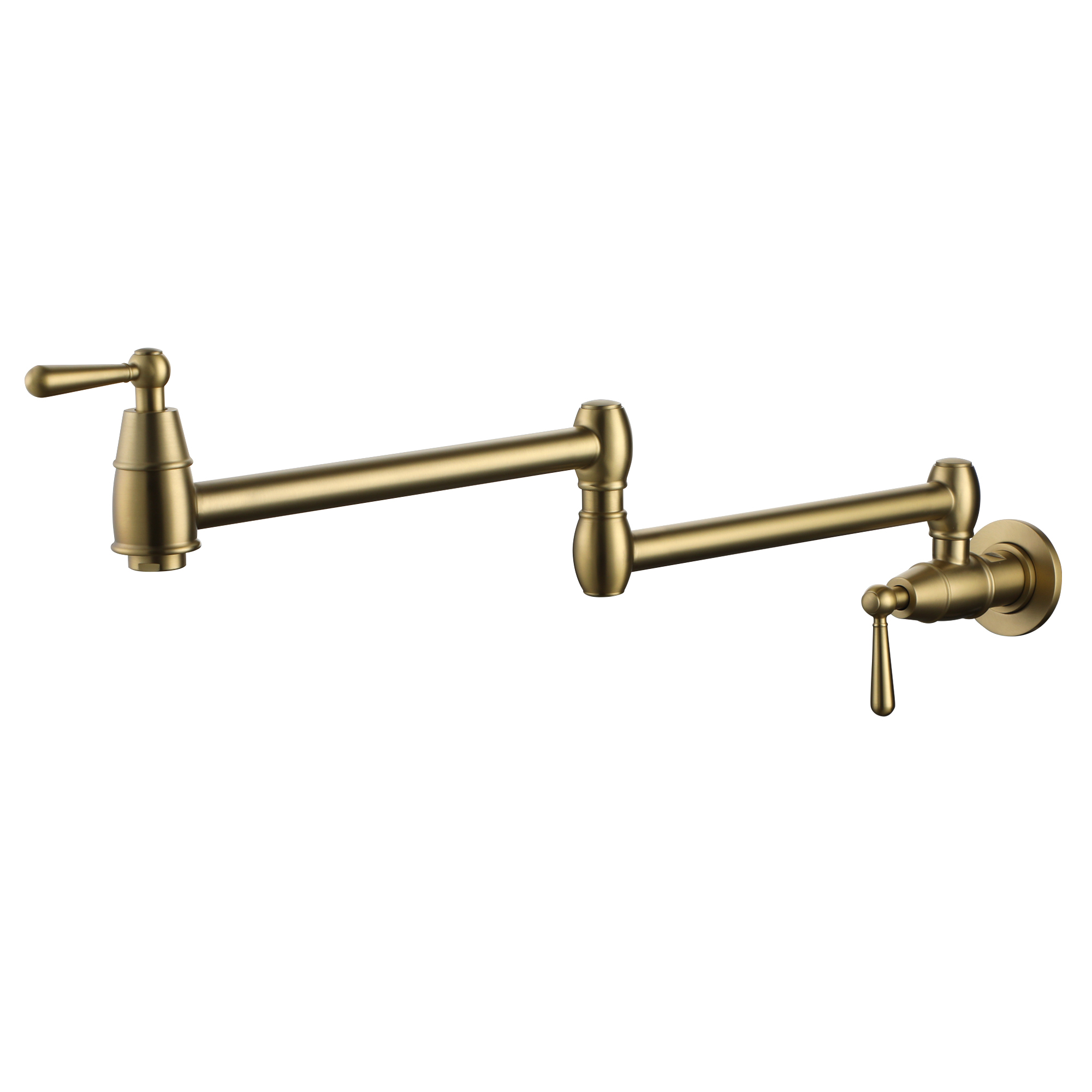 Stainless Steel 2-Handle Pot Filler Kitchen Faucet Wall Mount