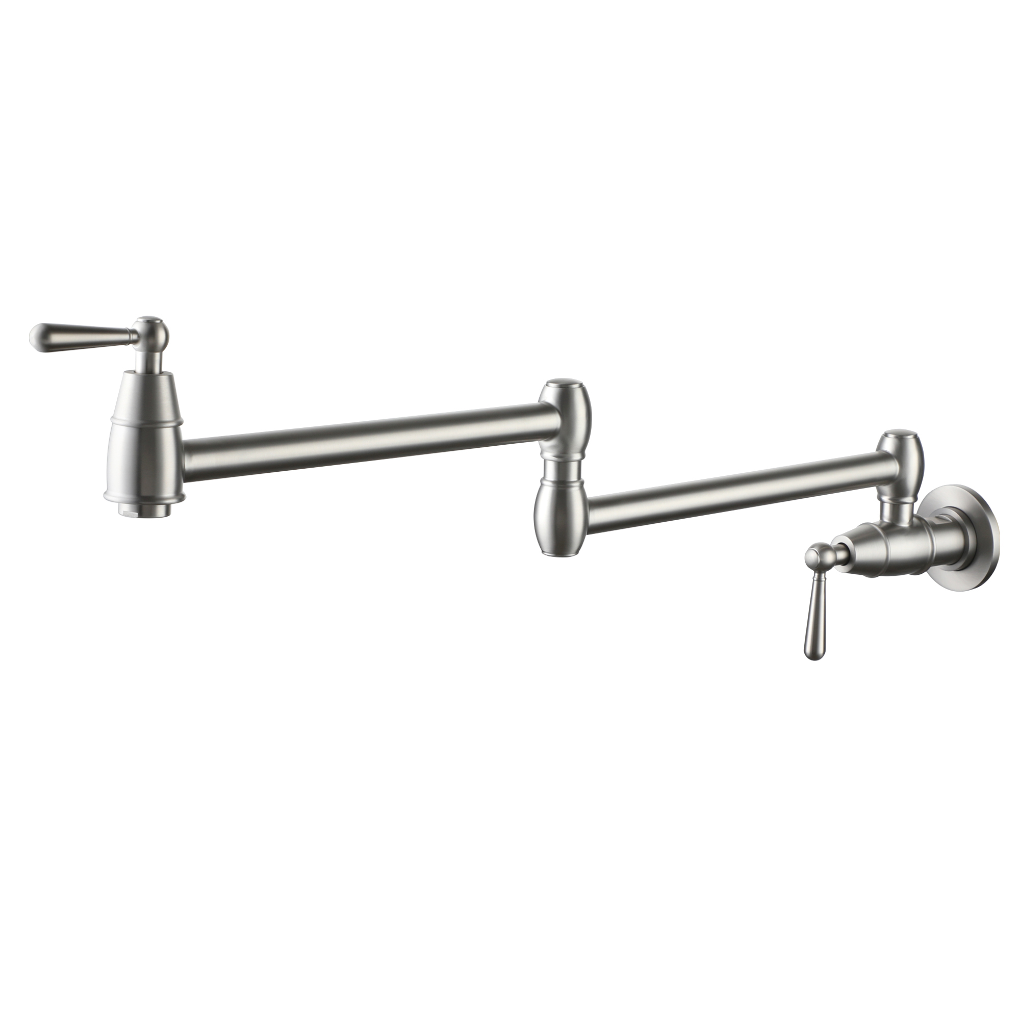 Stainless Steel 2-Handle Pot Filler Kitchen Faucet Wall Mount