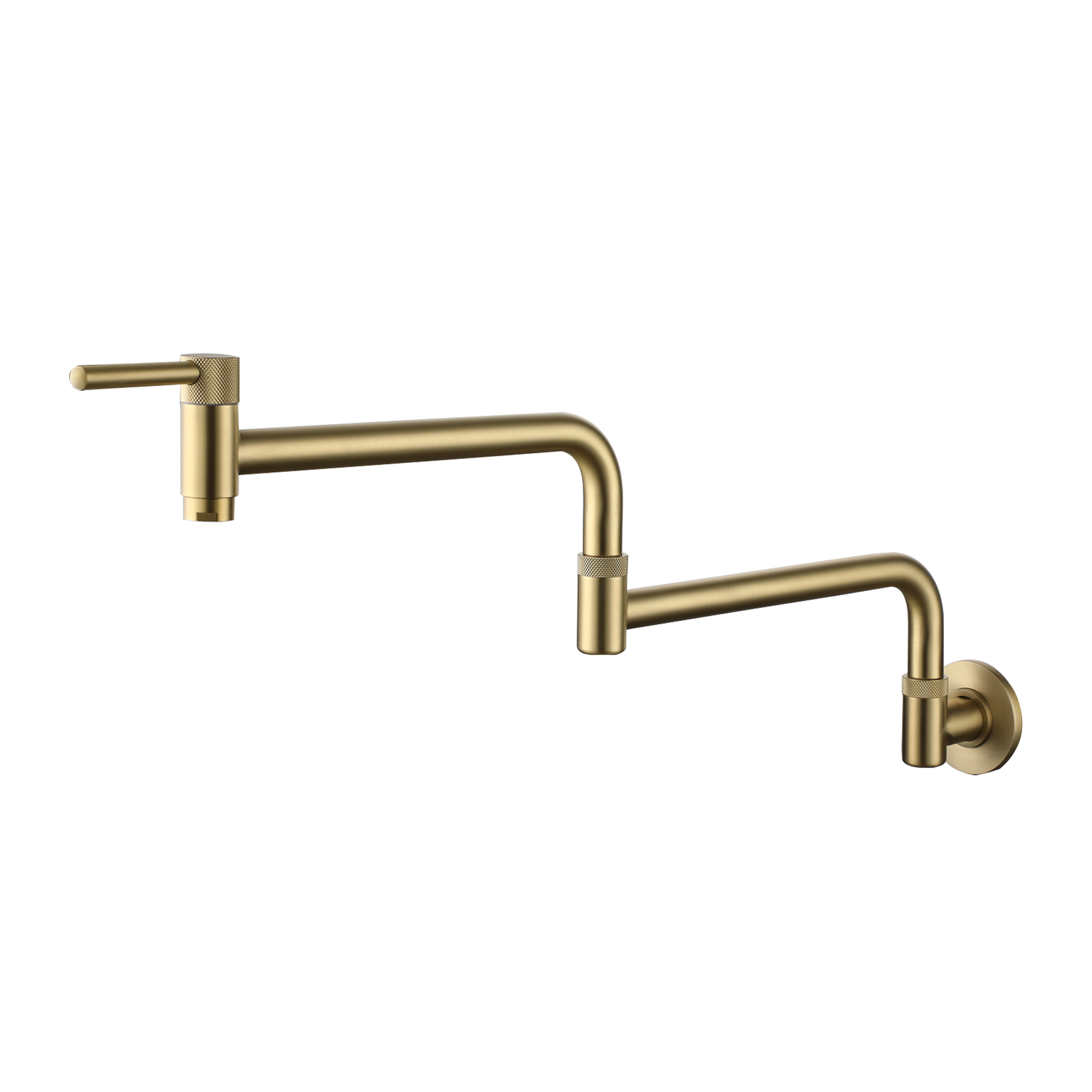 Wall-Mount Pot Filler Kitchen Faucet with Adjustable Folding Arm