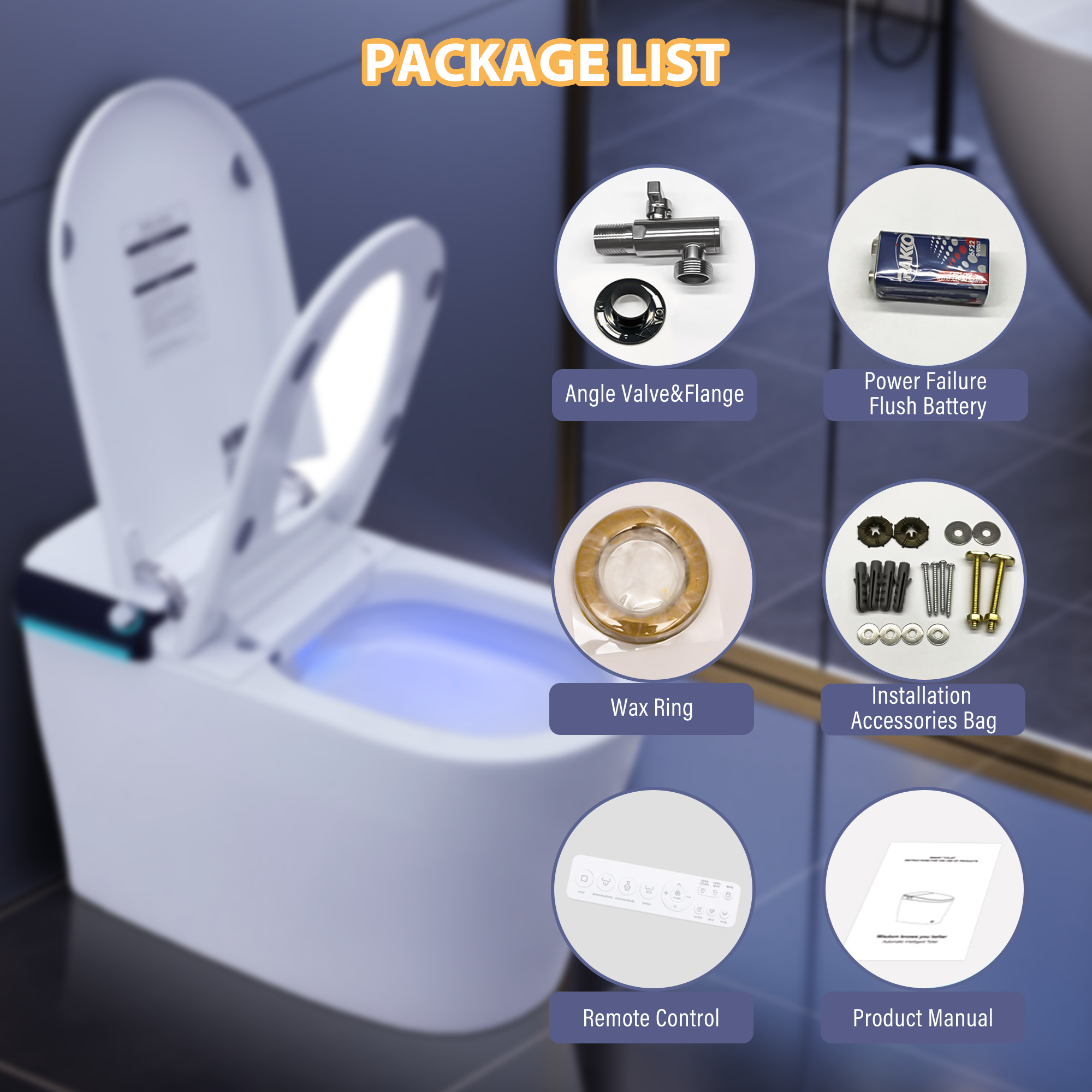 White Electric Smart Bidet Toilet with Foot Sensor Flush 1.28 GPF