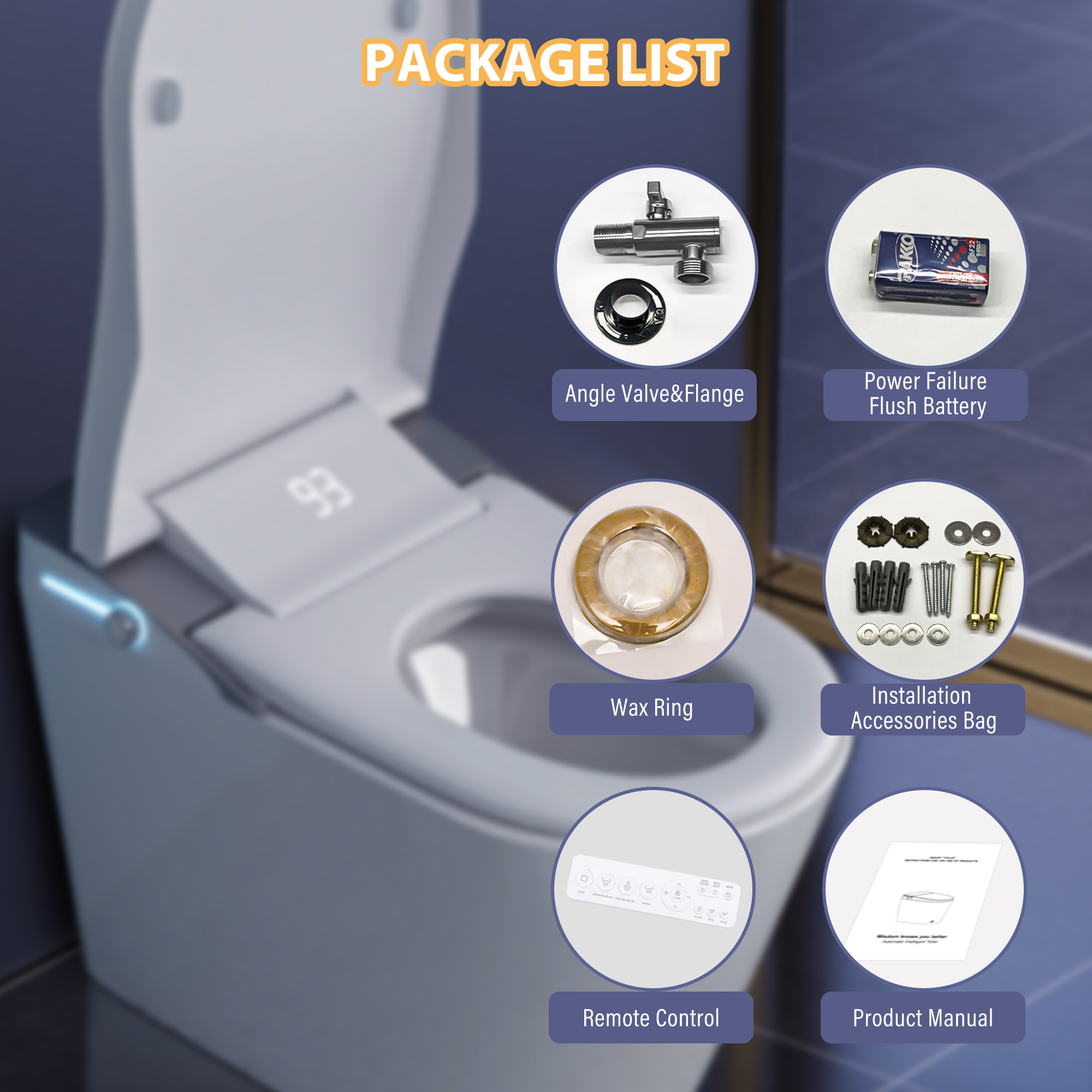 Electric Smart Bidet Toilet 1.28 GPF White Heated Seat Auto Flush