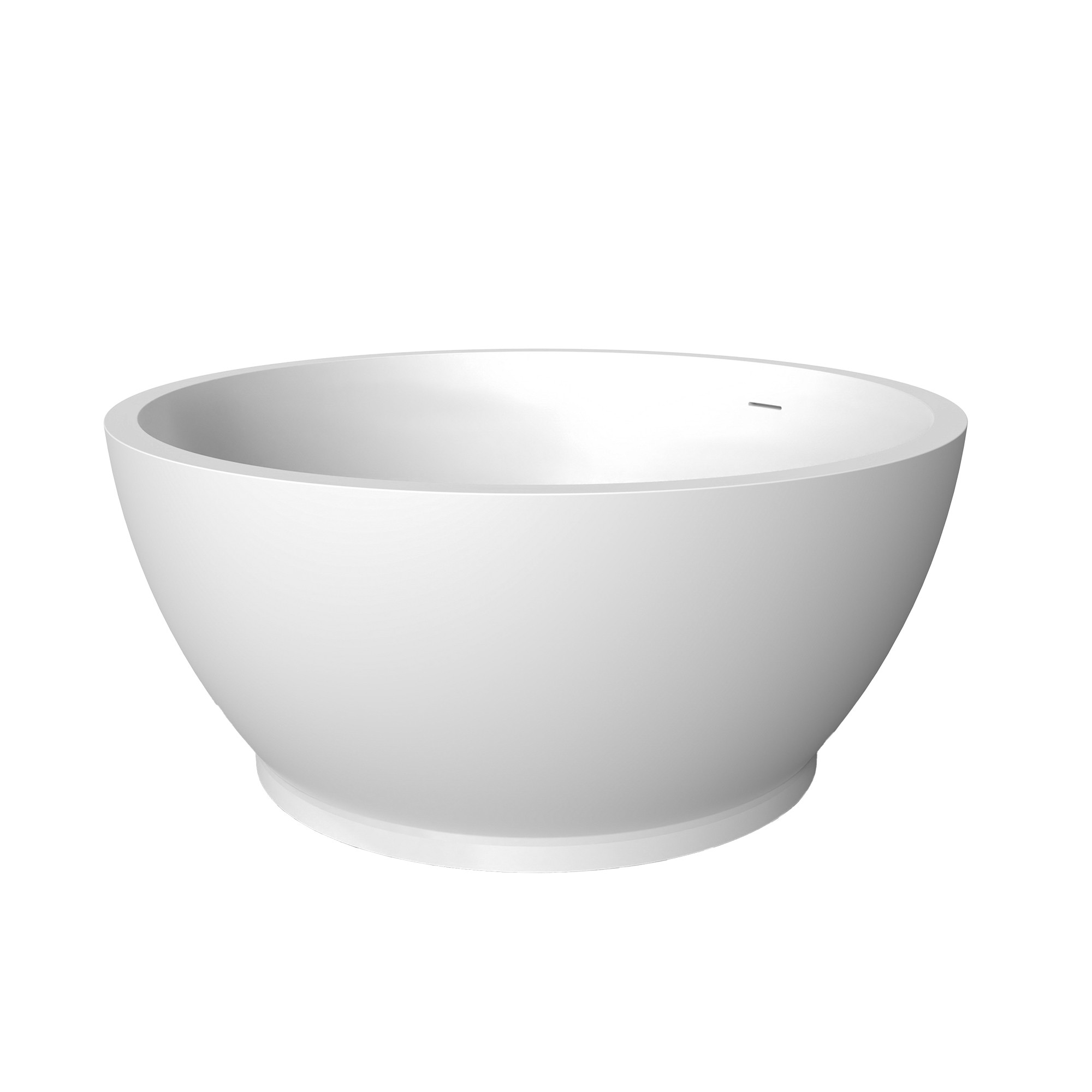 53" Freestanding Solid Surface Soaking Bathtub with 4" Wide Rim