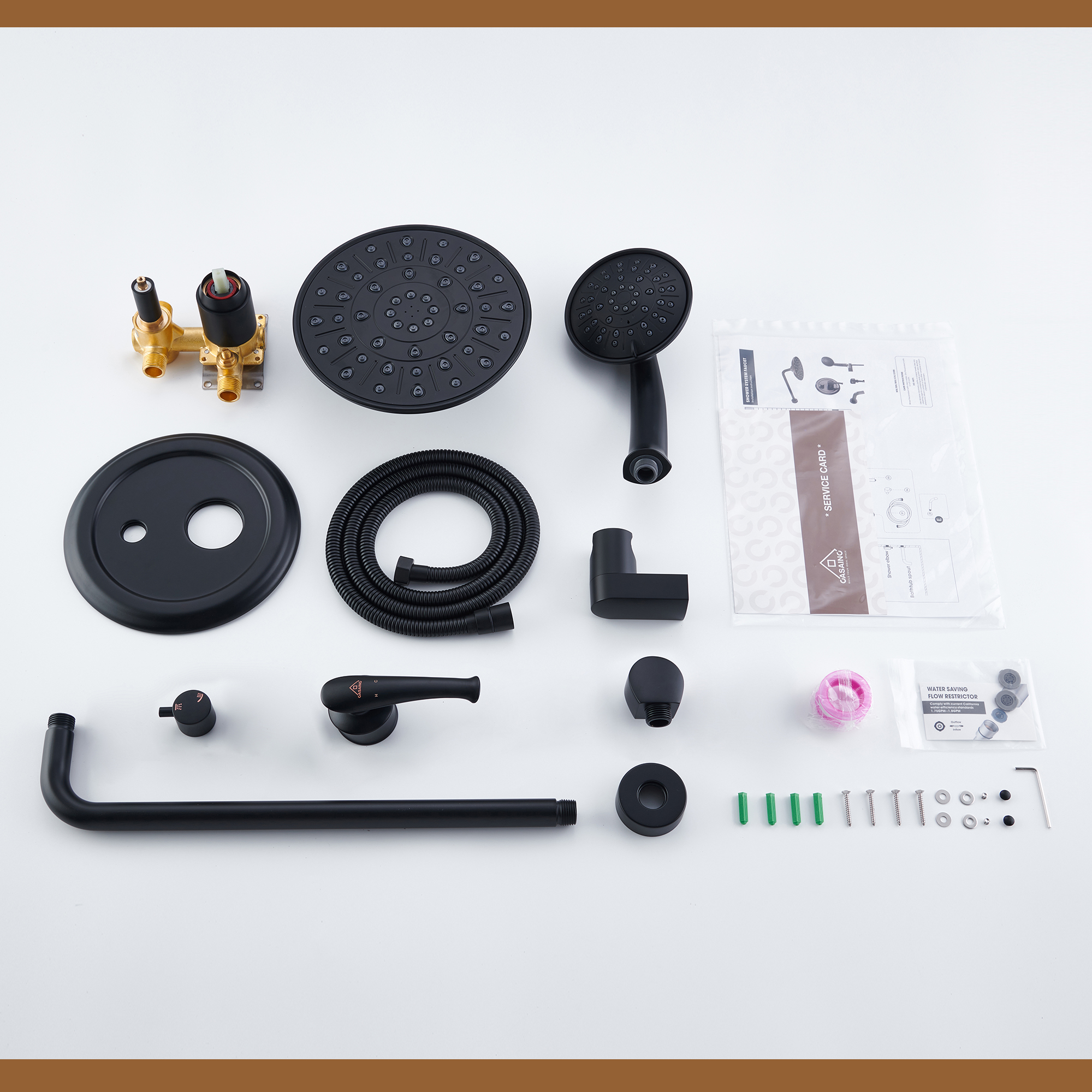 8.3" Wall-mounted Rain Shower System with Handheld & Valve Included