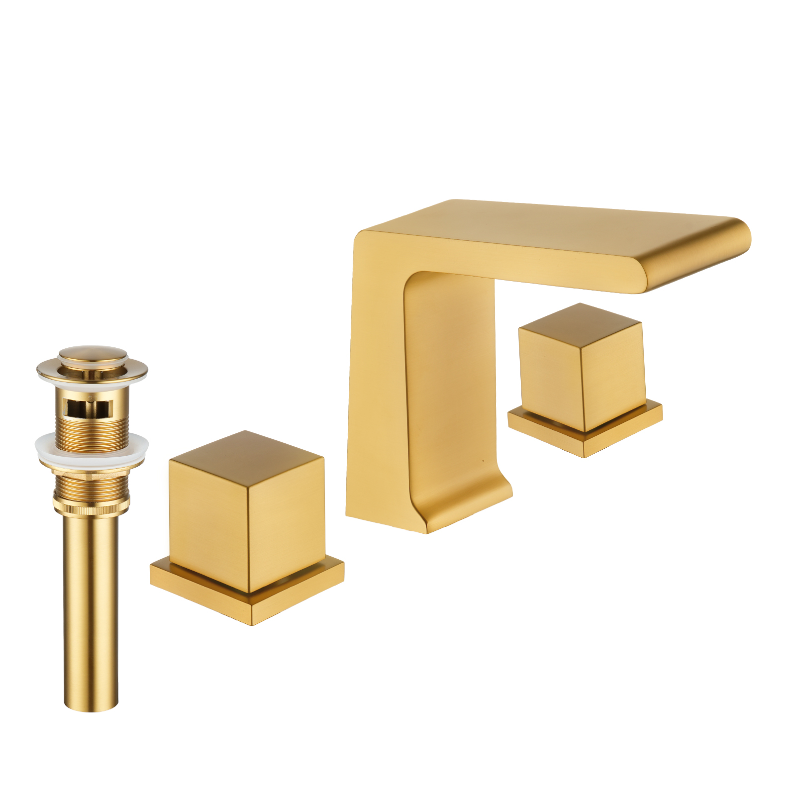 3-Hole Deck-Mounted Waterfall Basin Faucet Bathroom Sink Faucet