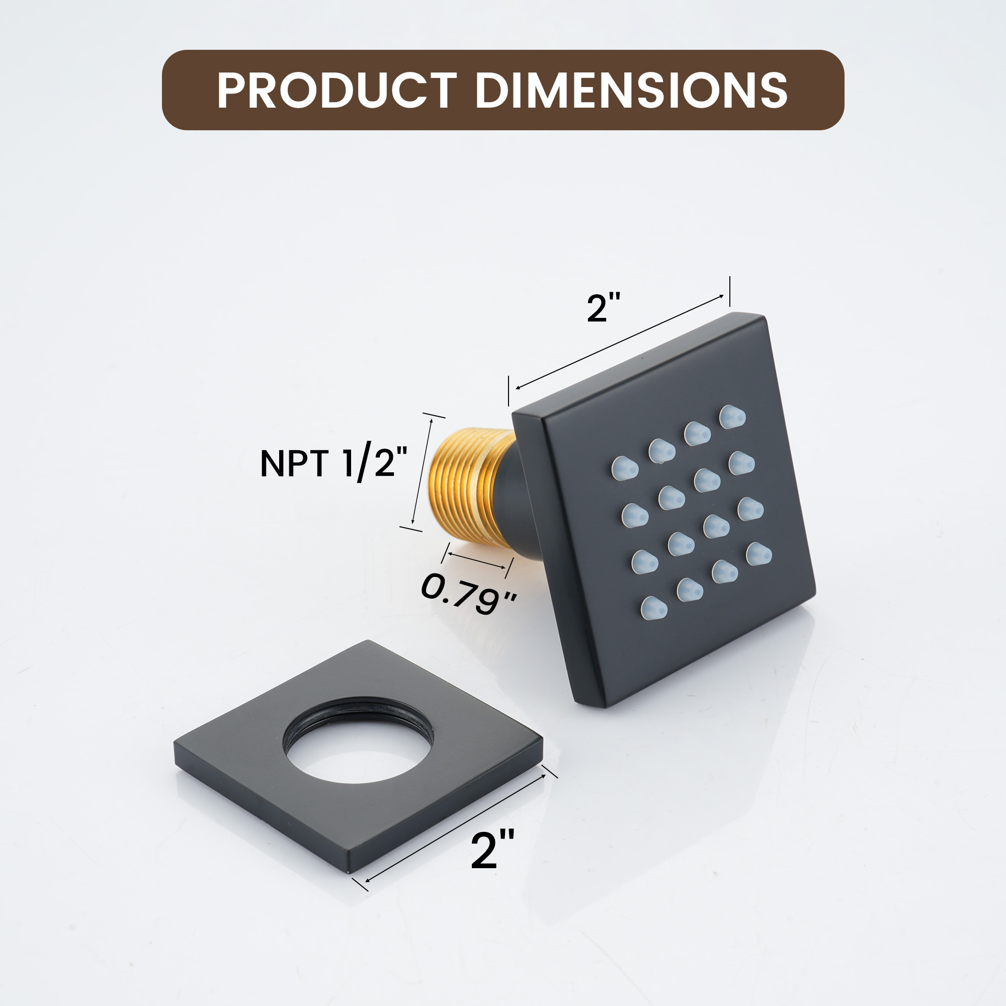 2-inch Stainless Steel Body Jet Adjustable Side Body Spray