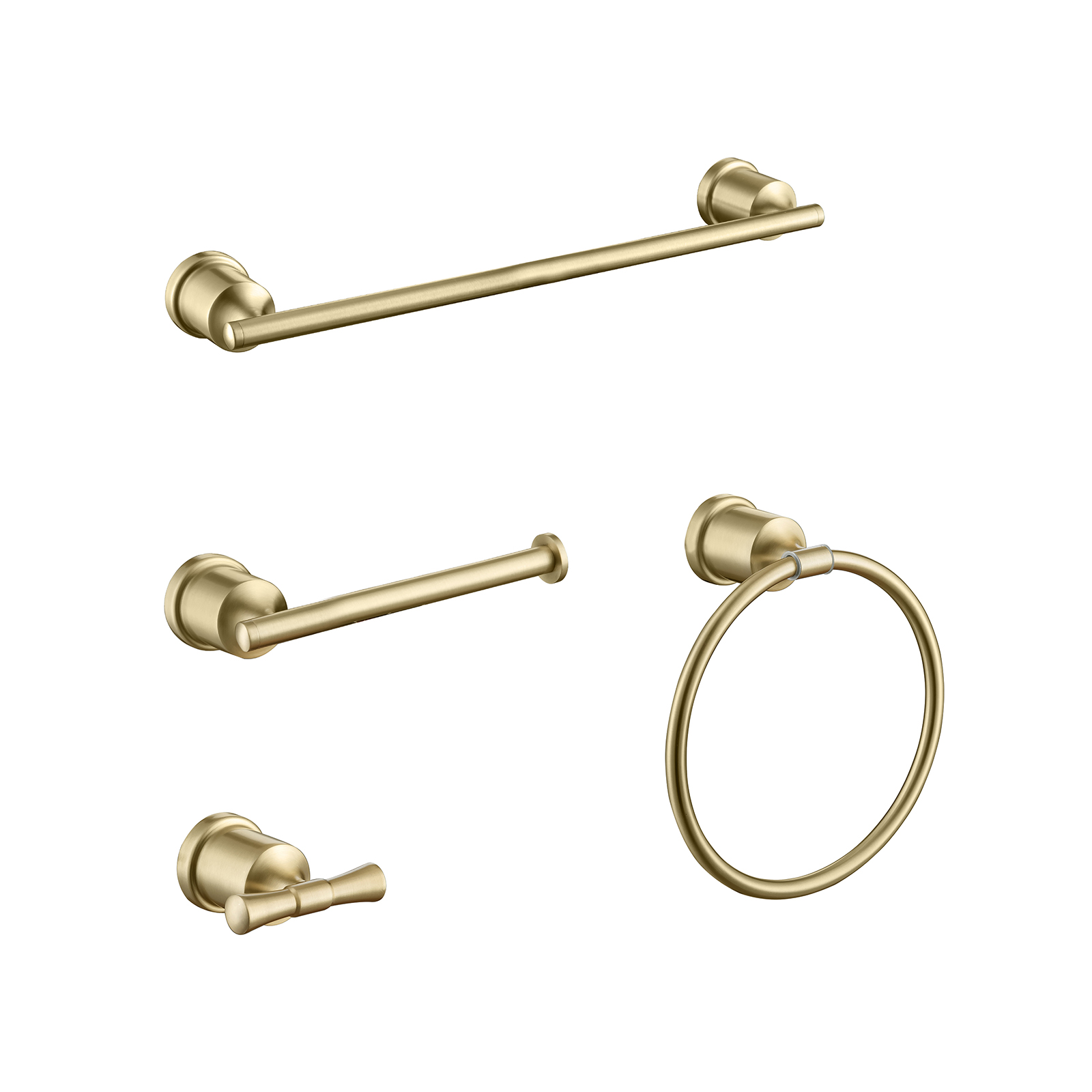 3-Piece Bathroom Hardware Set in Brushed Gold