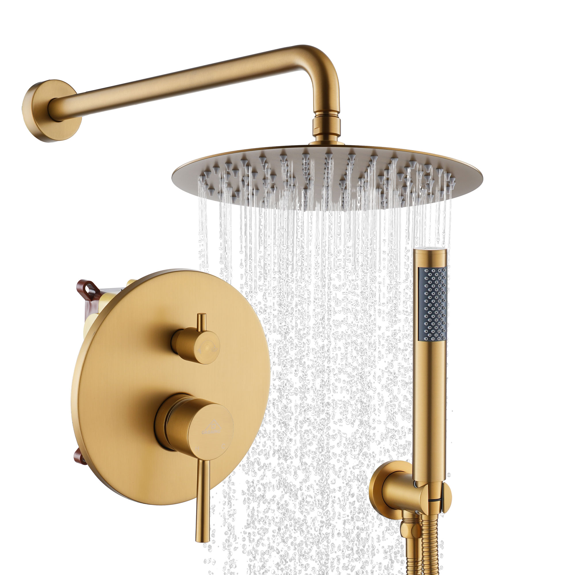 10" Wall Mount Water Saving Rain Shower Head System with Handheld