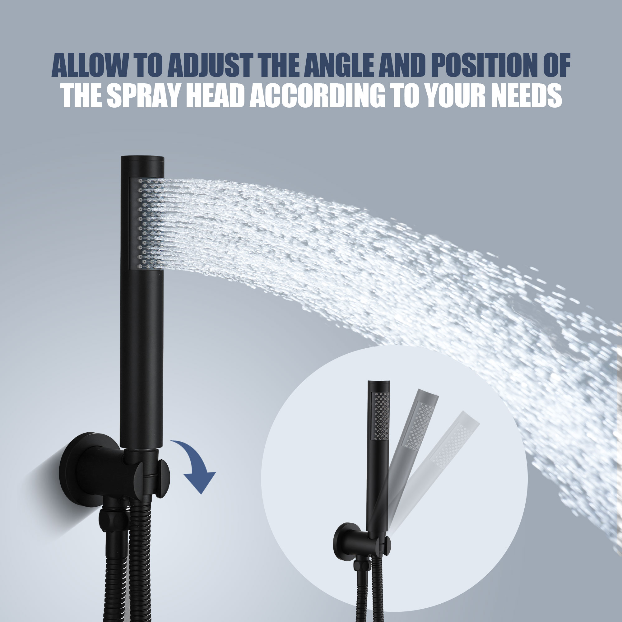 10" Wall Mount Water Saving Rain Shower Head System with Handheld