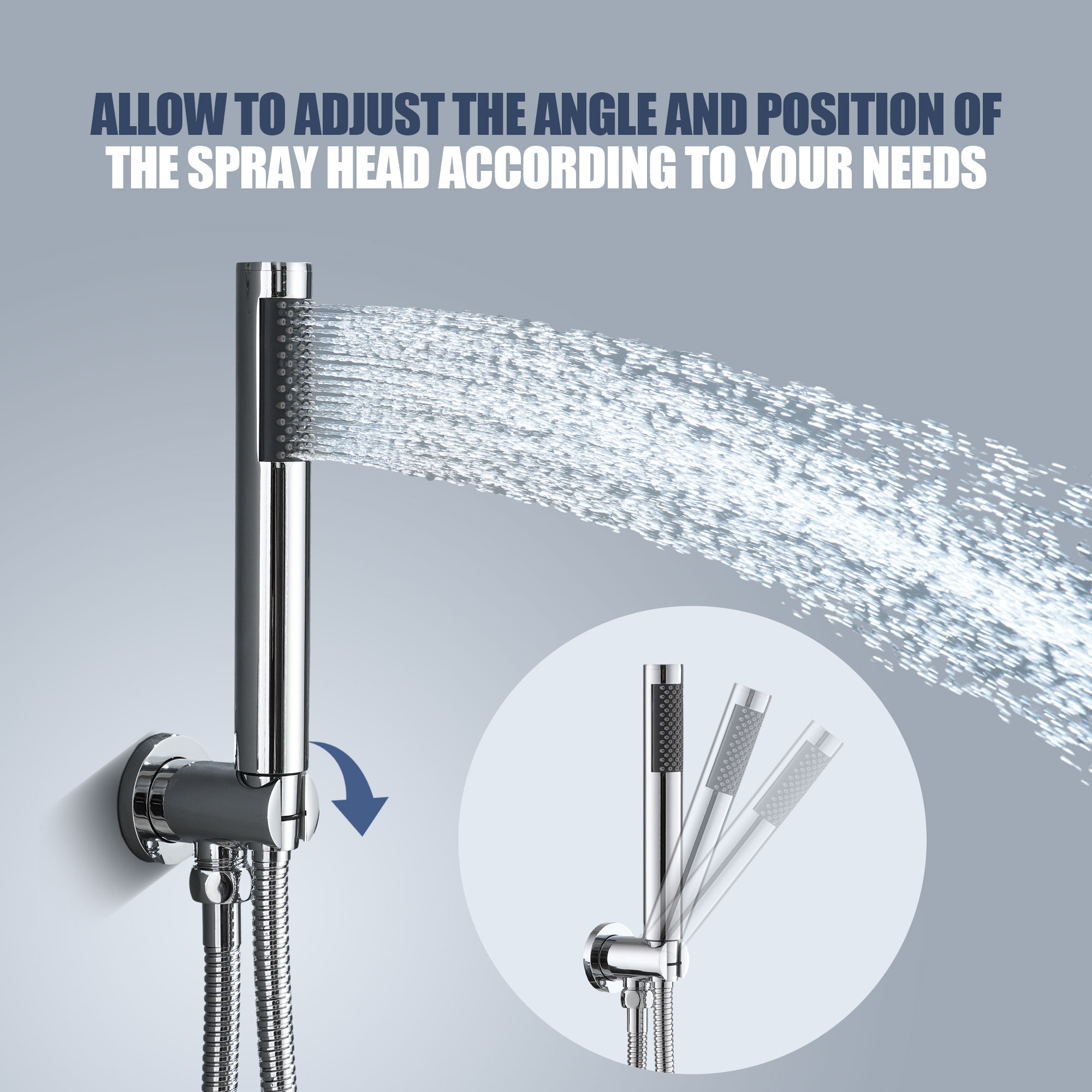 10" Wall Mount Water Saving Rain Shower Head System with Handheld