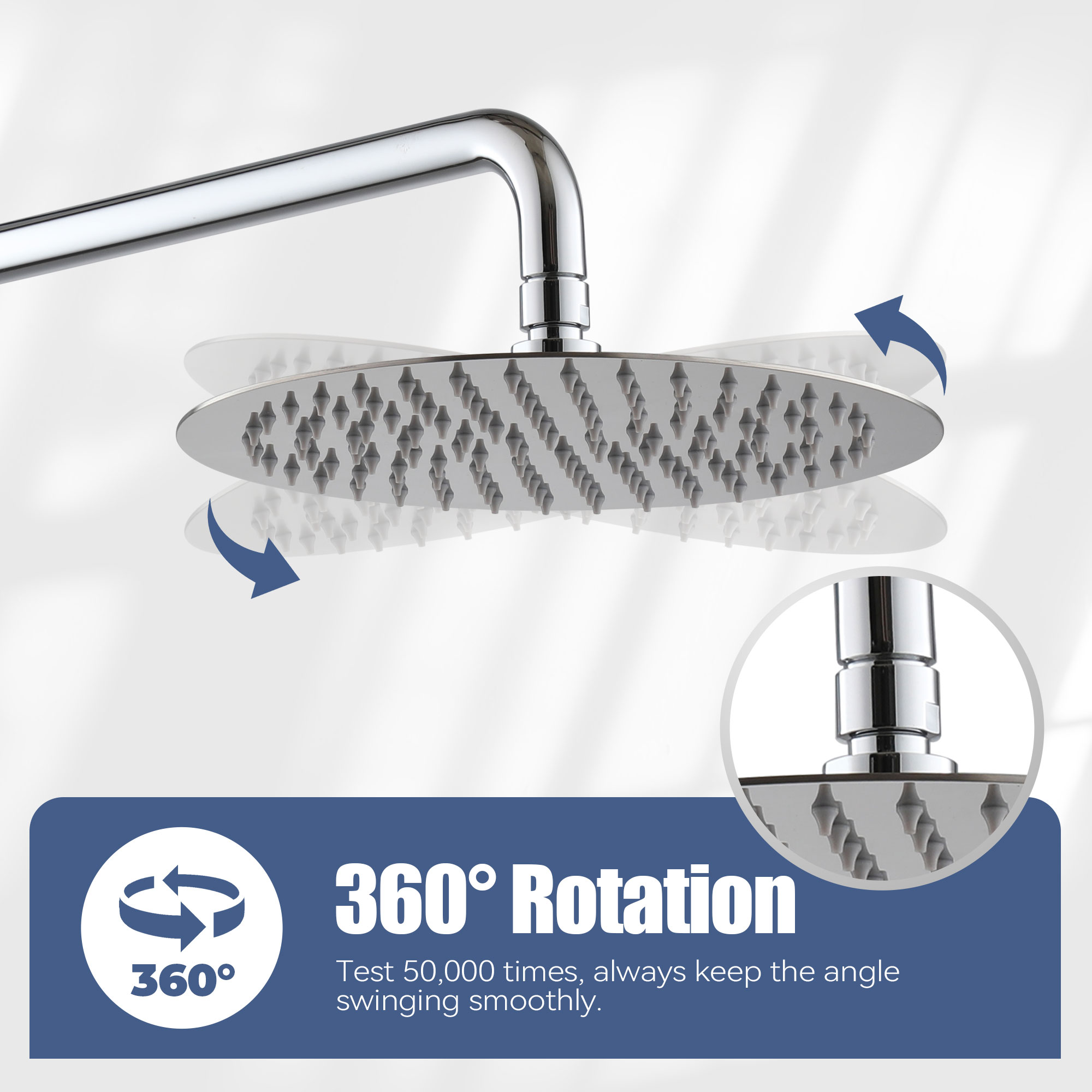 10" Wall Mount Water Saving Rain Shower Head System with Handheld