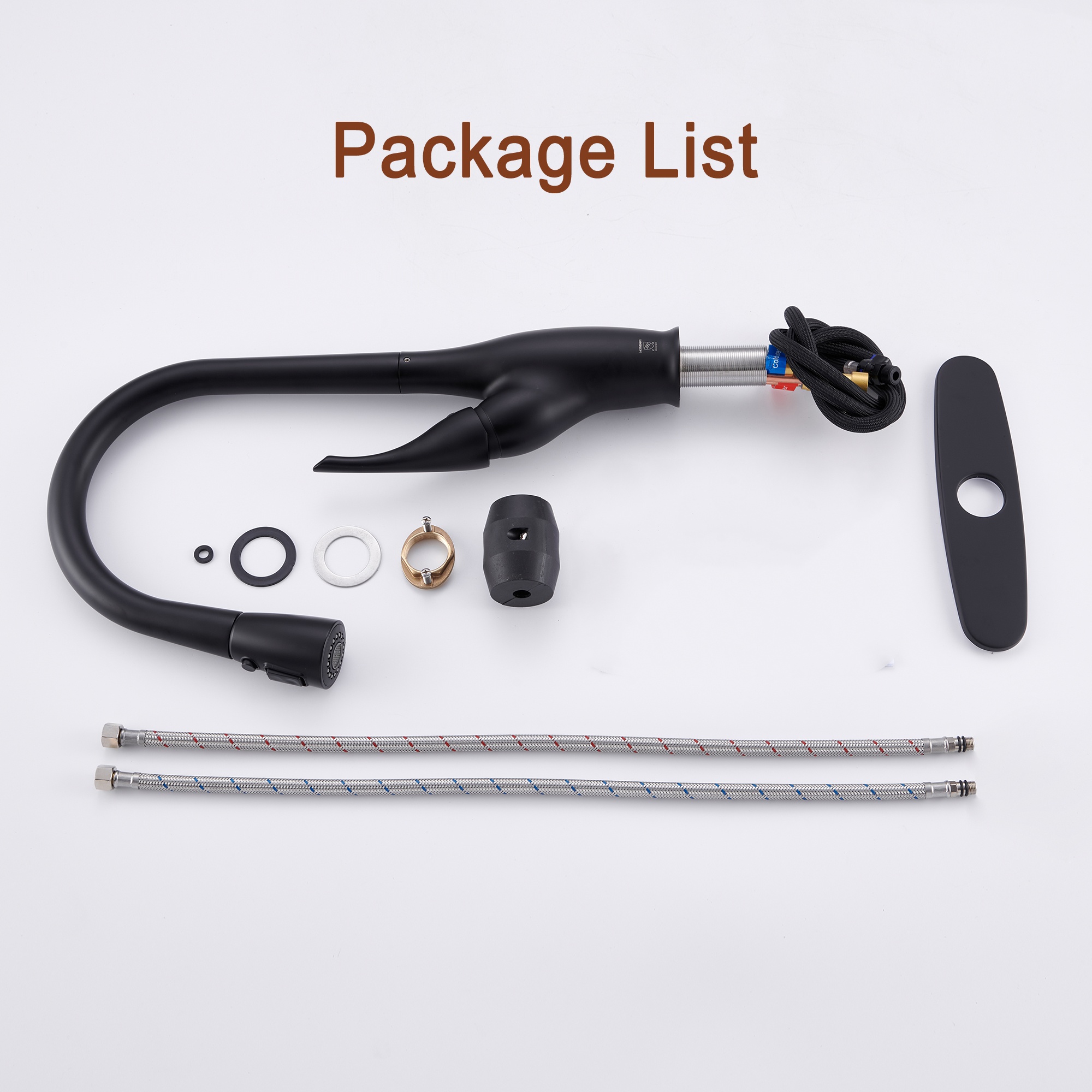 Pull-Down Kitchen Faucet with Dual Function Sprayer 7-Layer Electroplated Finish