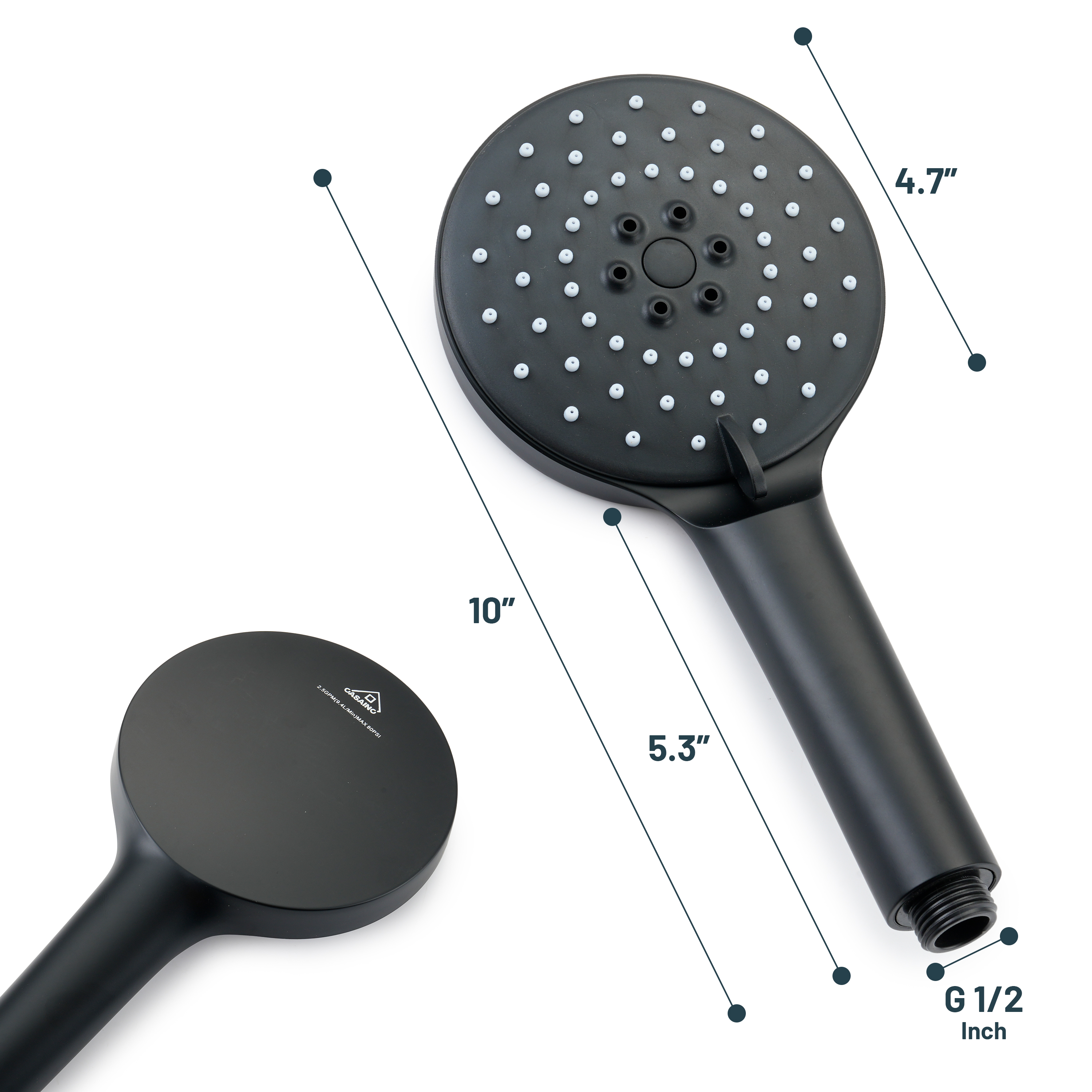 3-Spray Modes ABS Hand Shower High Pressure Handheld Showerhead