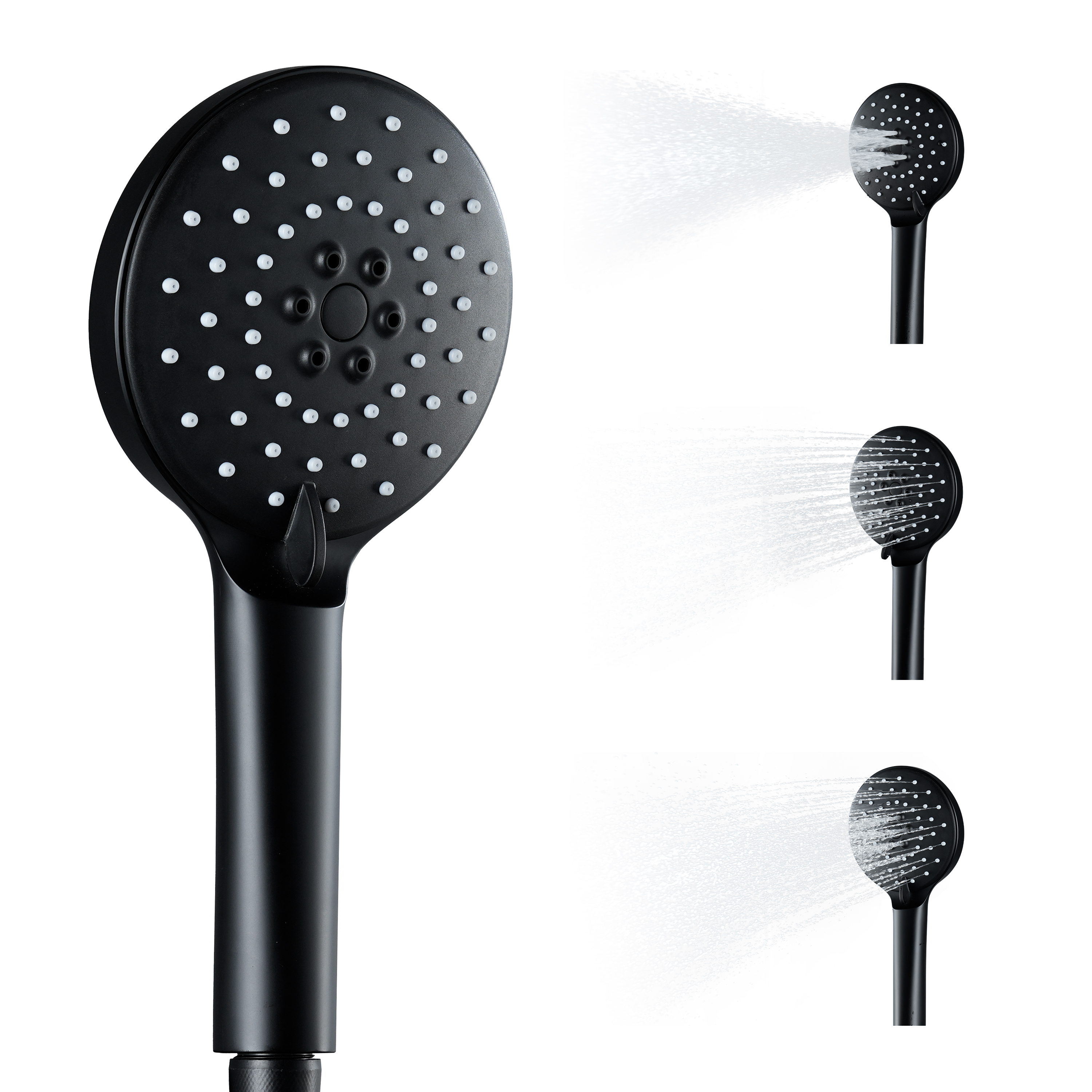 3-Spray Modes ABS Hand Shower High Pressure Handheld Showerhead