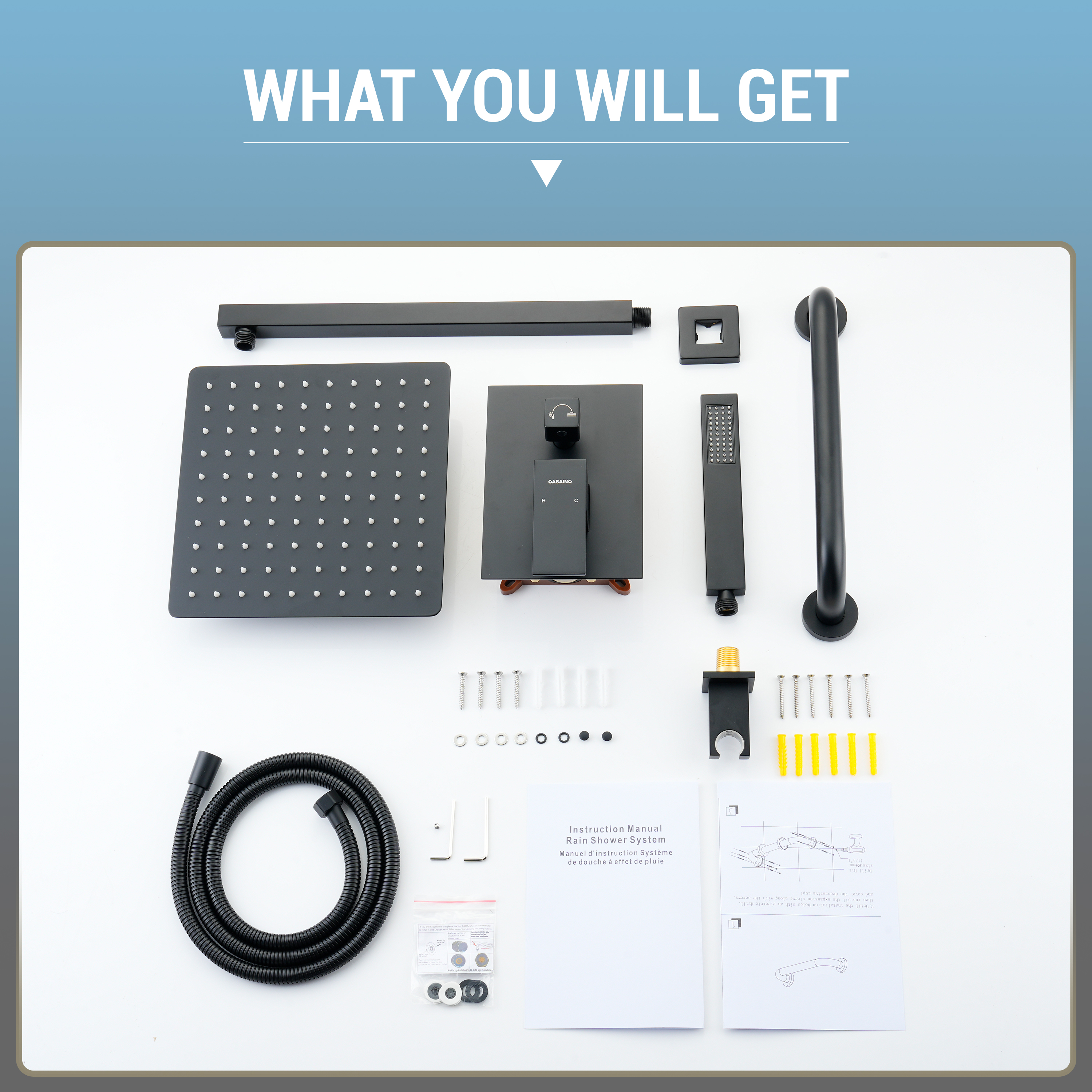 10-inch ADA Compliant Shower System with Handheld Shower