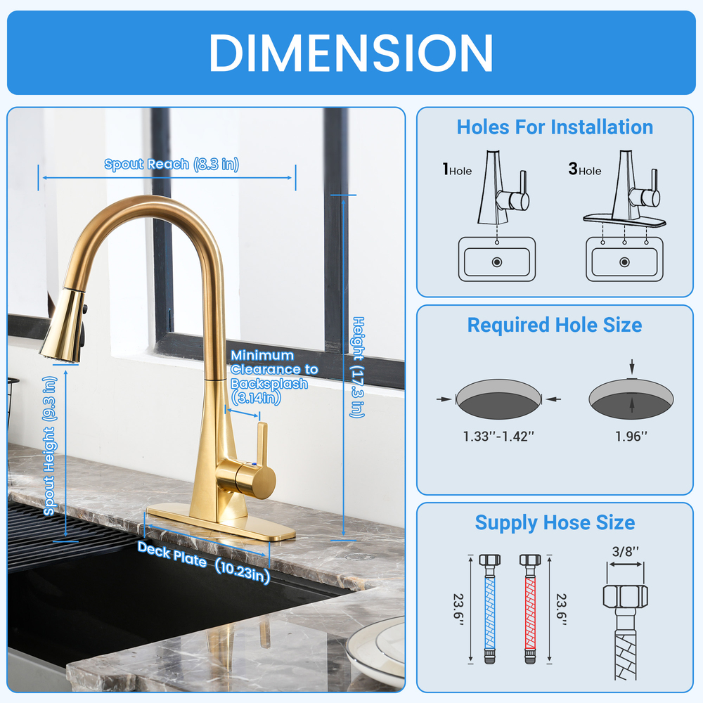 Touchless Dual-Sensor Pull-Down Kitchen Faucet with Modern Design