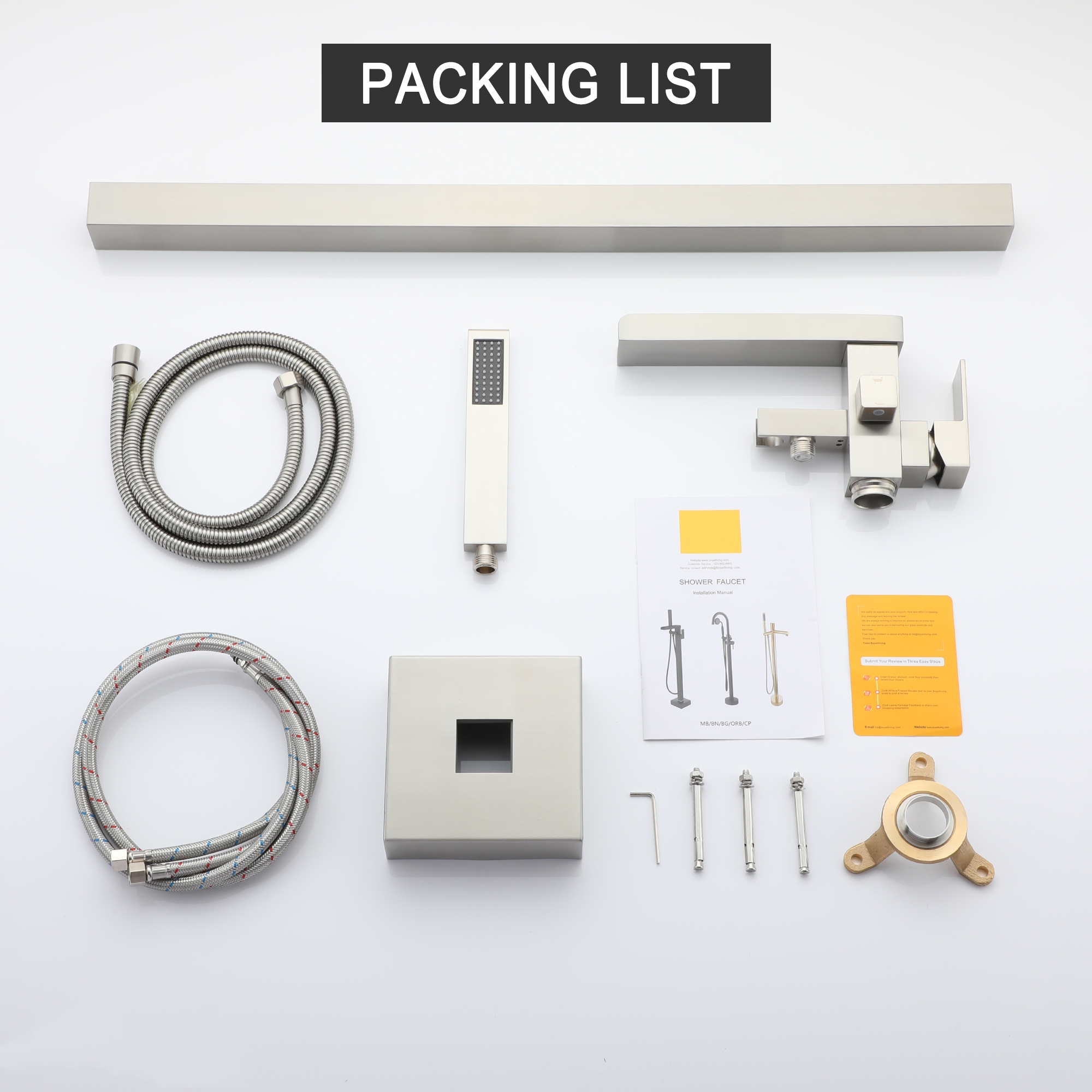 Single-Handle Freestanding Waterfall Bathtub Faucet with Handheld Shower