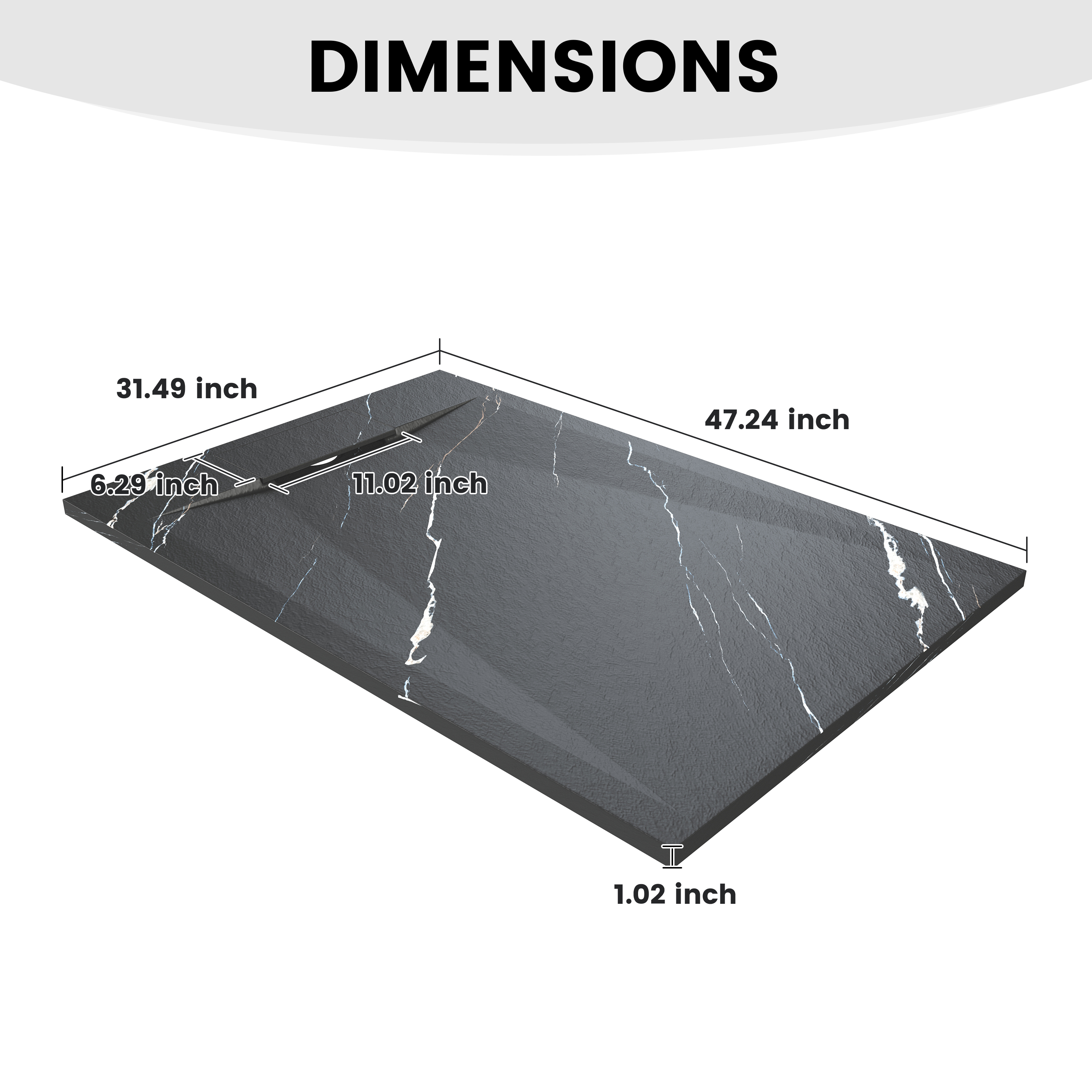 European-Style SMC Shower Base with Low-Entry & Wheelchair Accessible