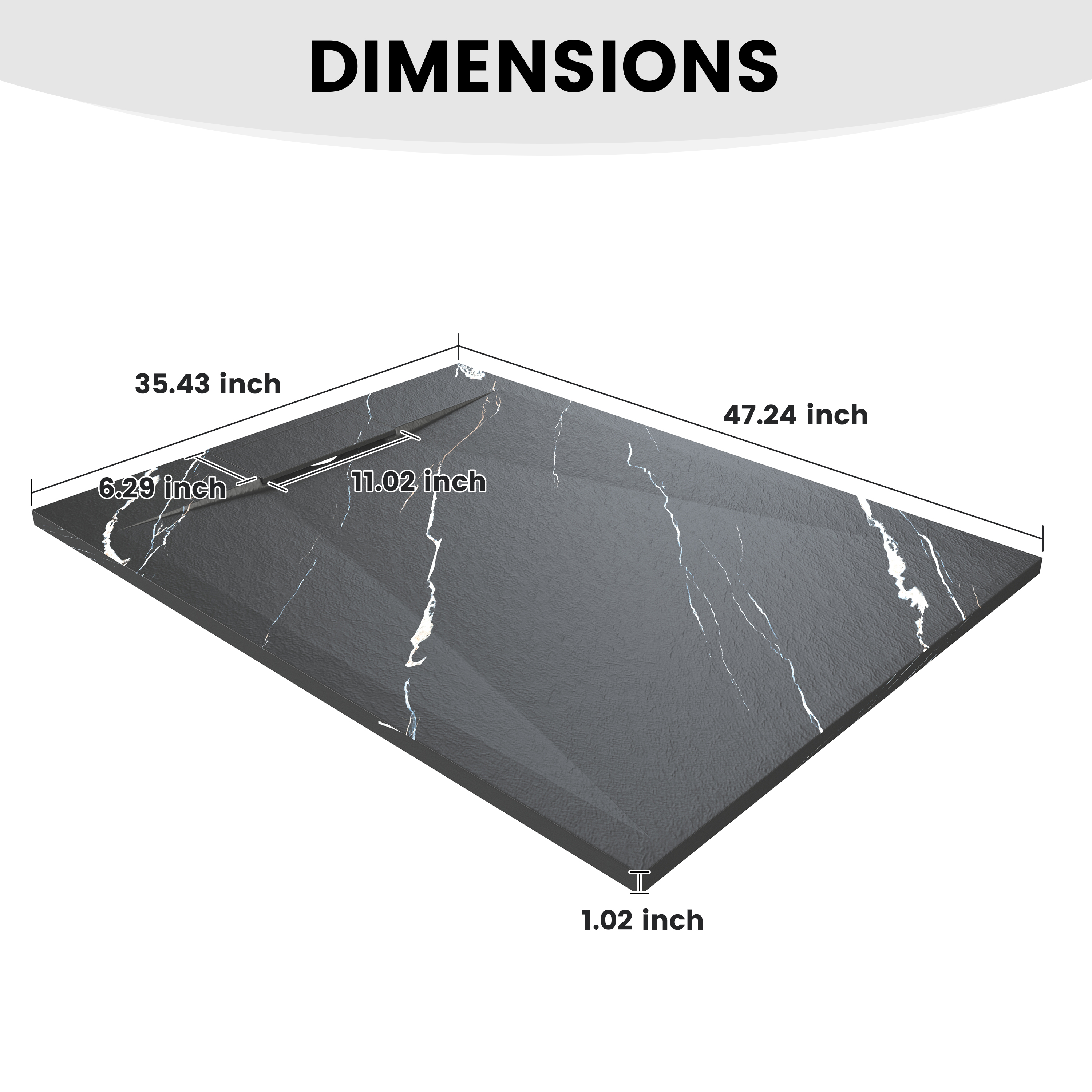 European-Style SMC Shower Base with Low-Entry & Wheelchair Accessible