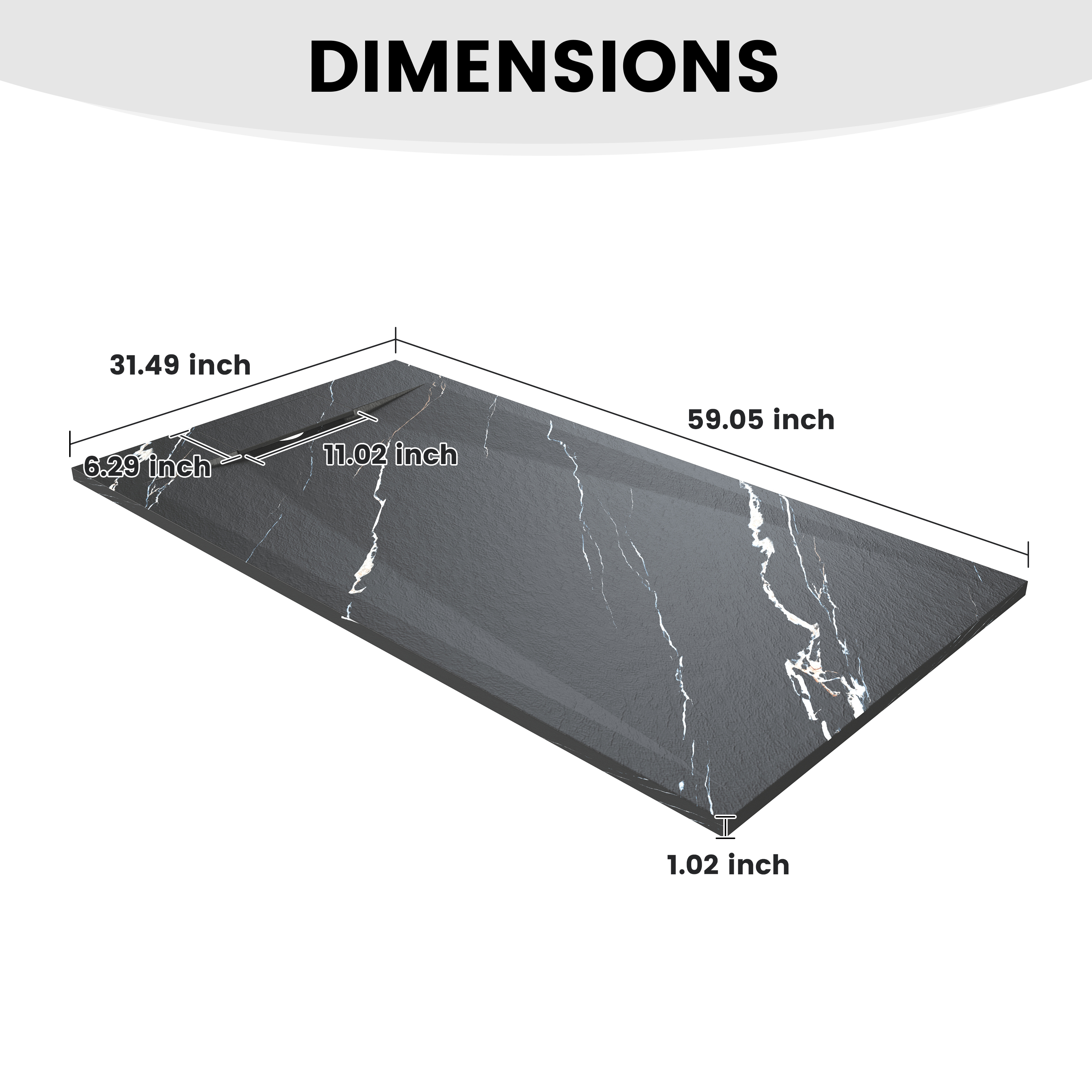 European-Style SMC Shower Base with Low-Entry & Wheelchair Accessible