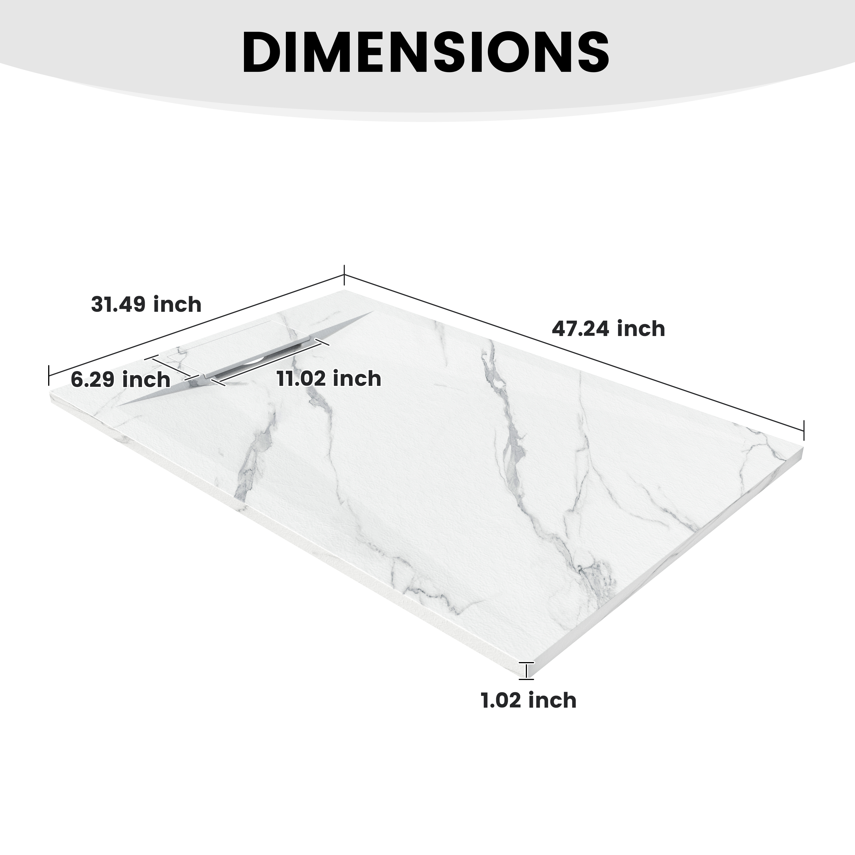 European-Style SMC Shower Base with Low-Entry & Wheelchair Accessible