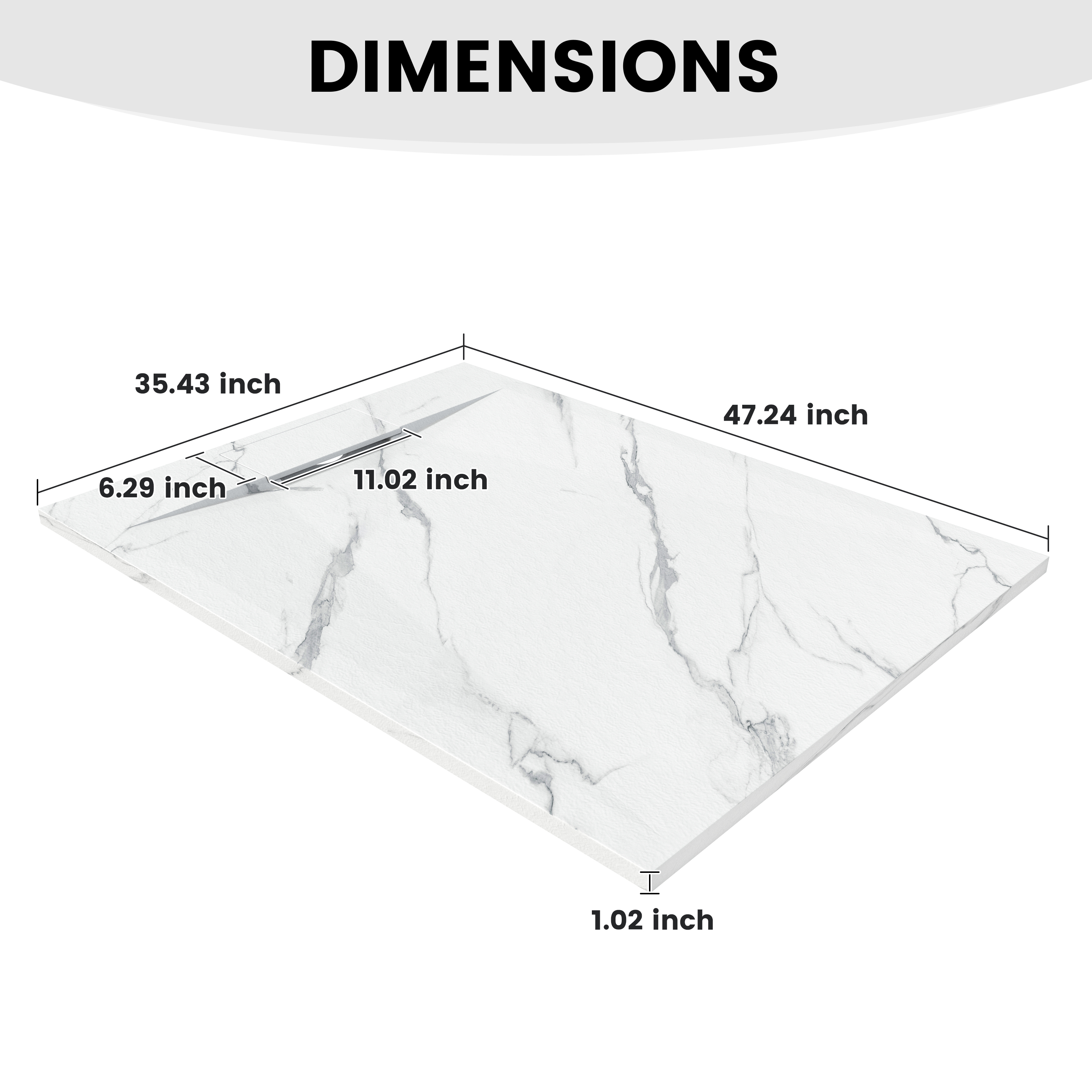 European-Style SMC Shower Base with Low-Entry & Wheelchair Accessible