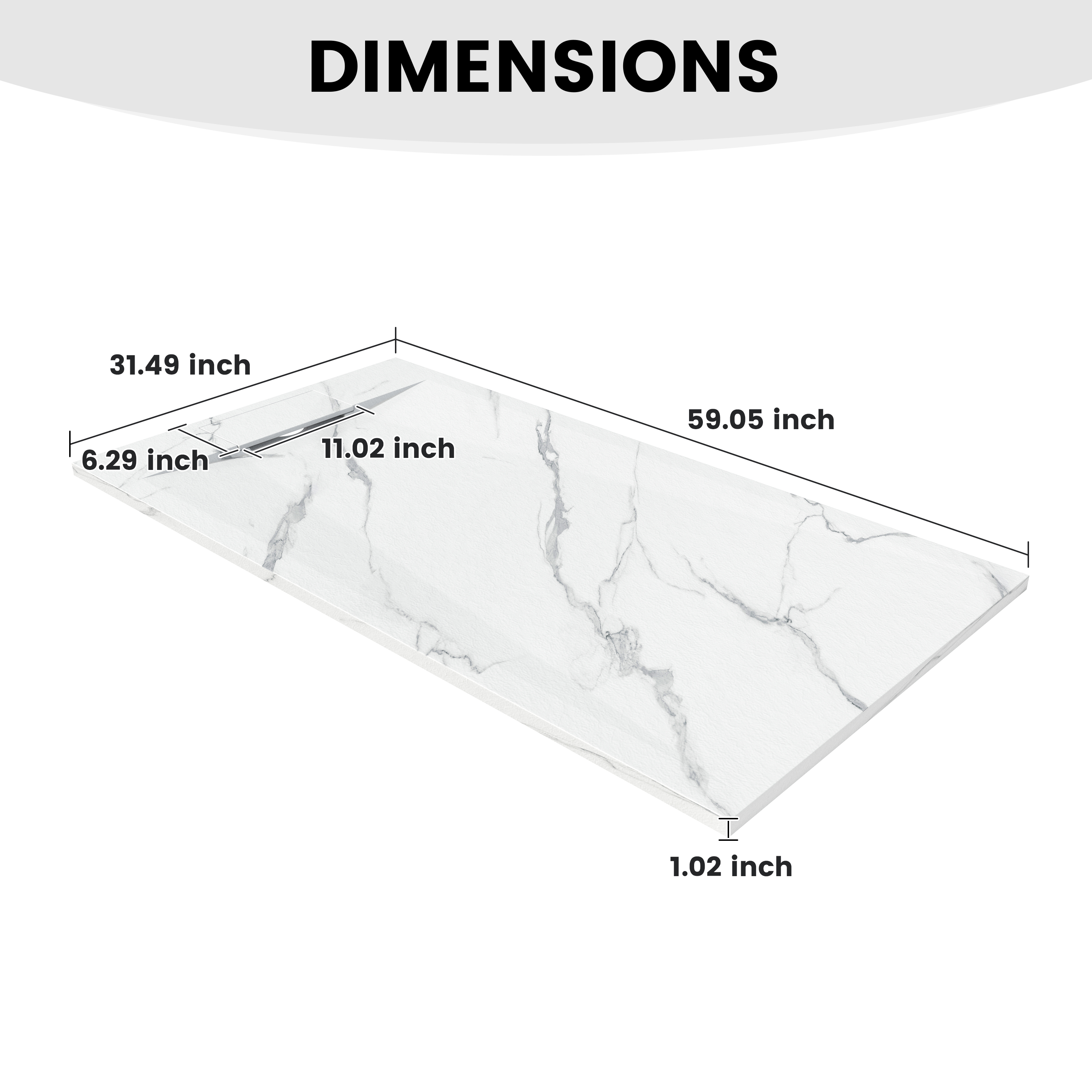 European-Style SMC Shower Base with Low-Entry & Wheelchair Accessible