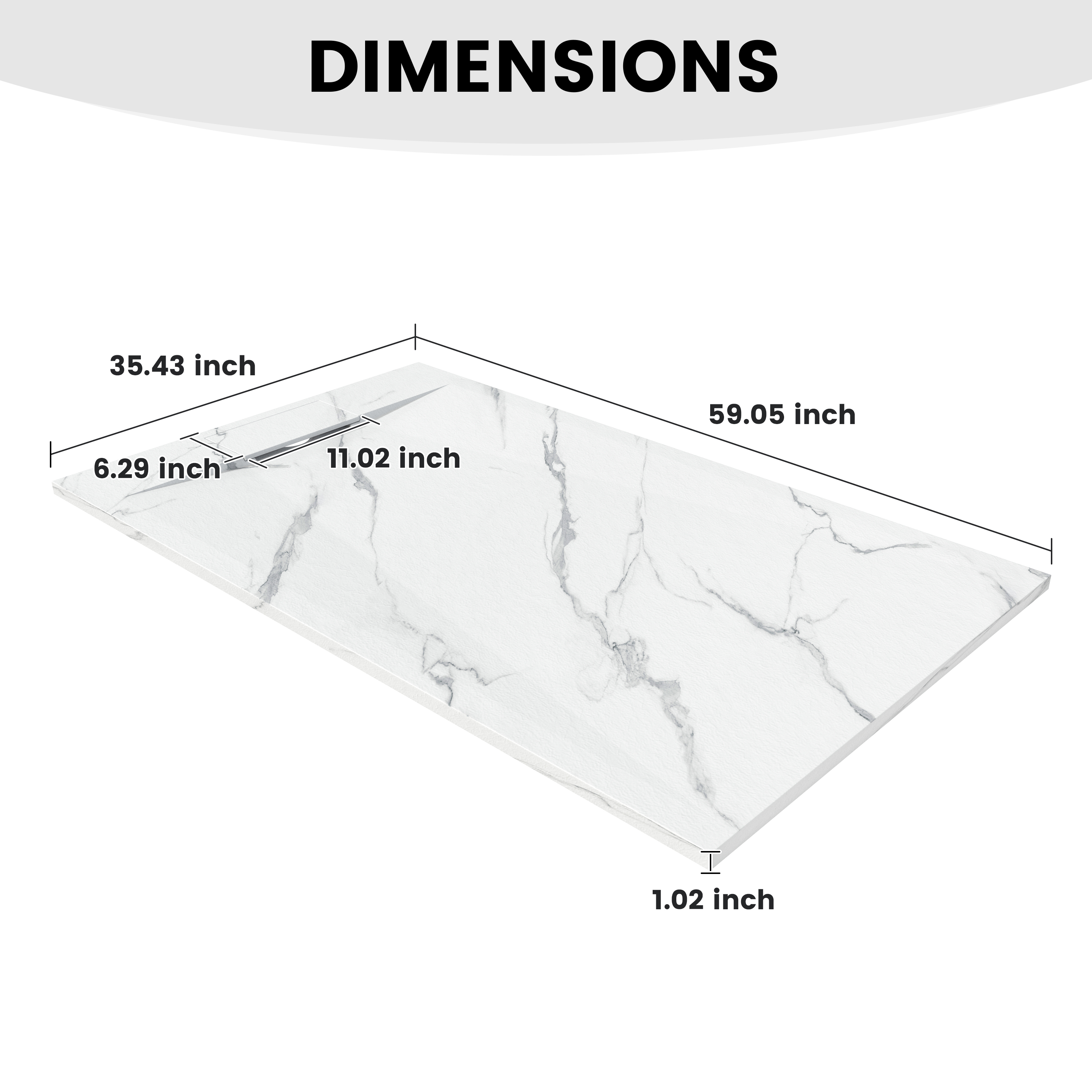European-Style SMC Shower Base with Low-Entry & Wheelchair Accessible