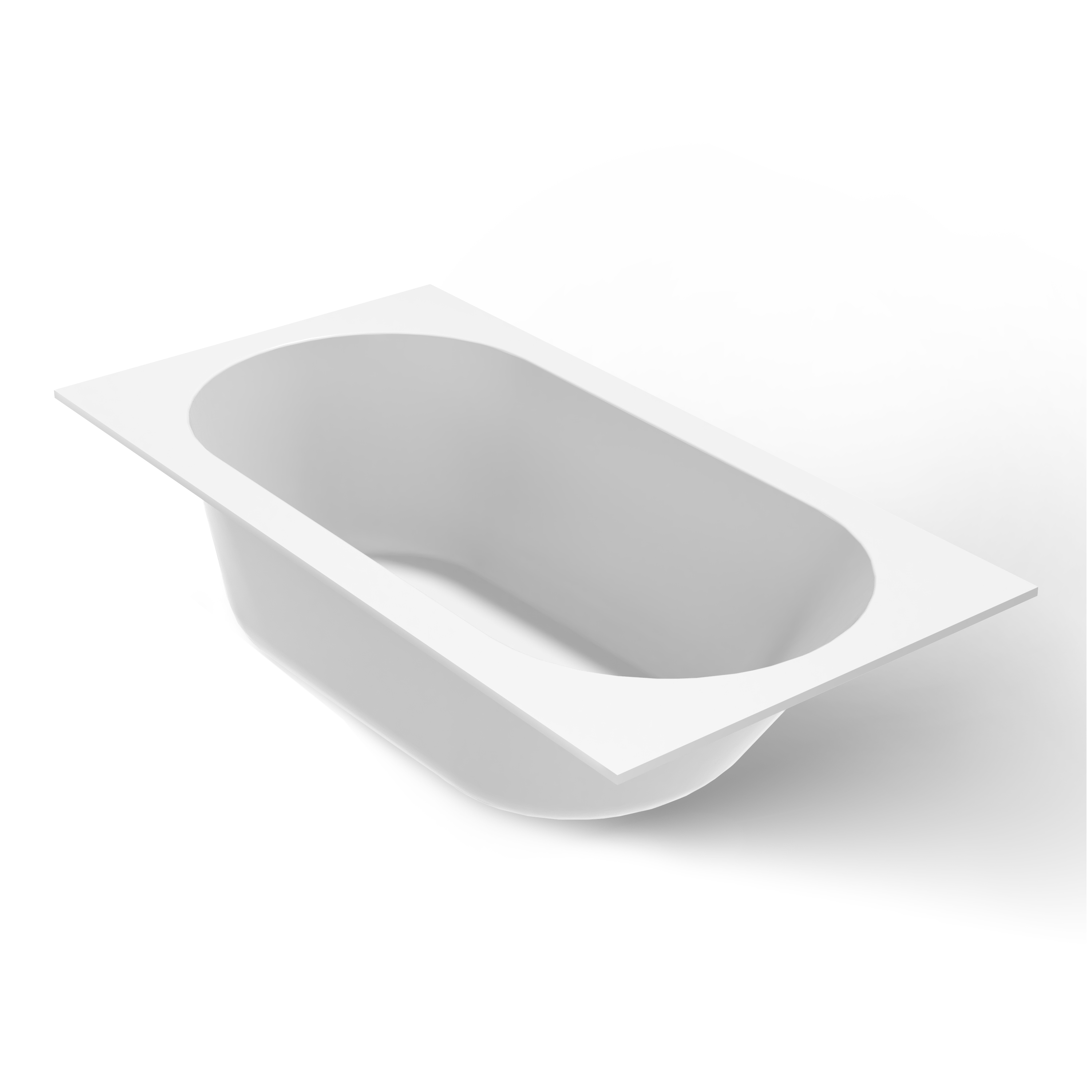 60" Luxury Drop-In Acrylic Soaking Bathtub with Rounded Interior