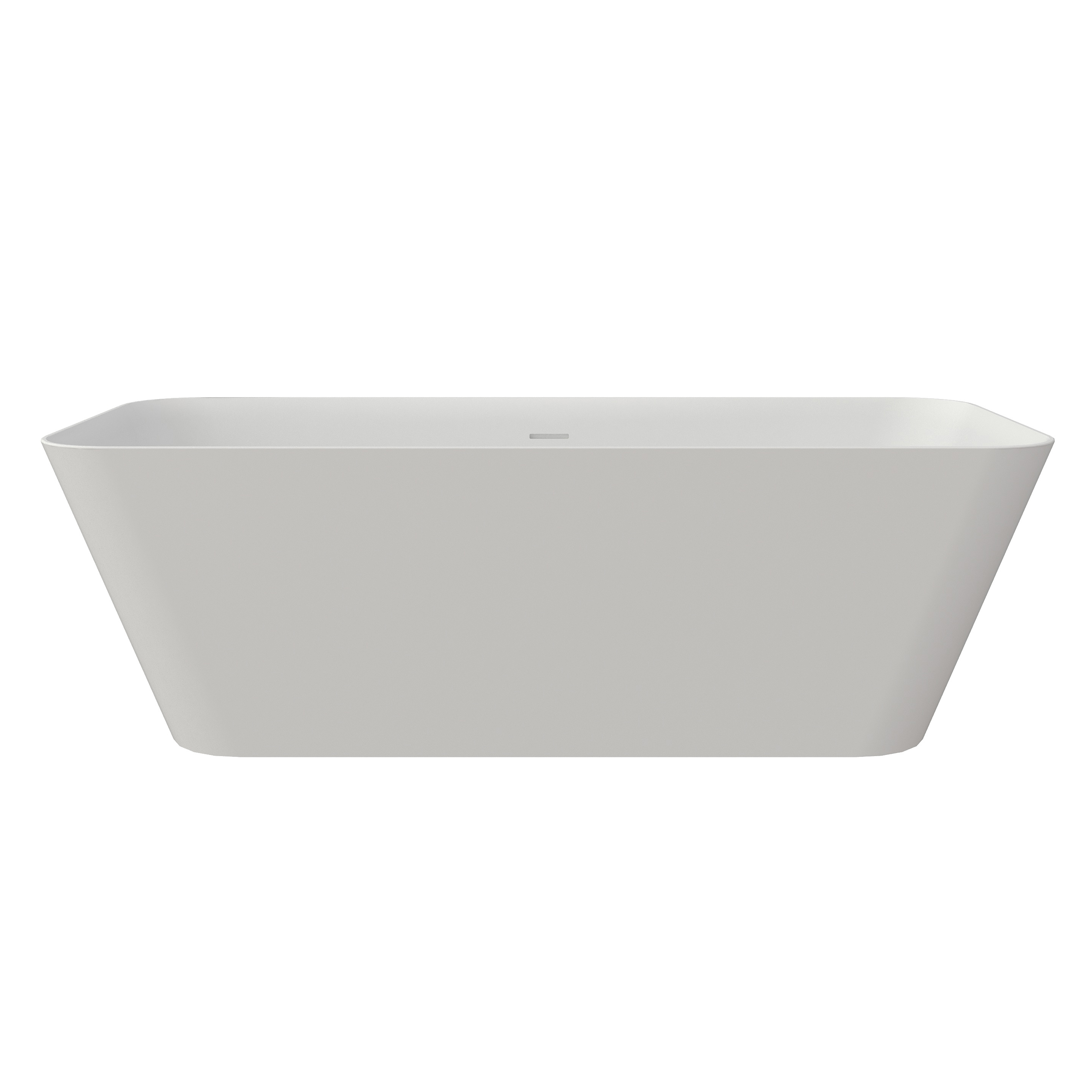 67" Rectangular Solid Surface Freestanding Soaker Tub in Matte White