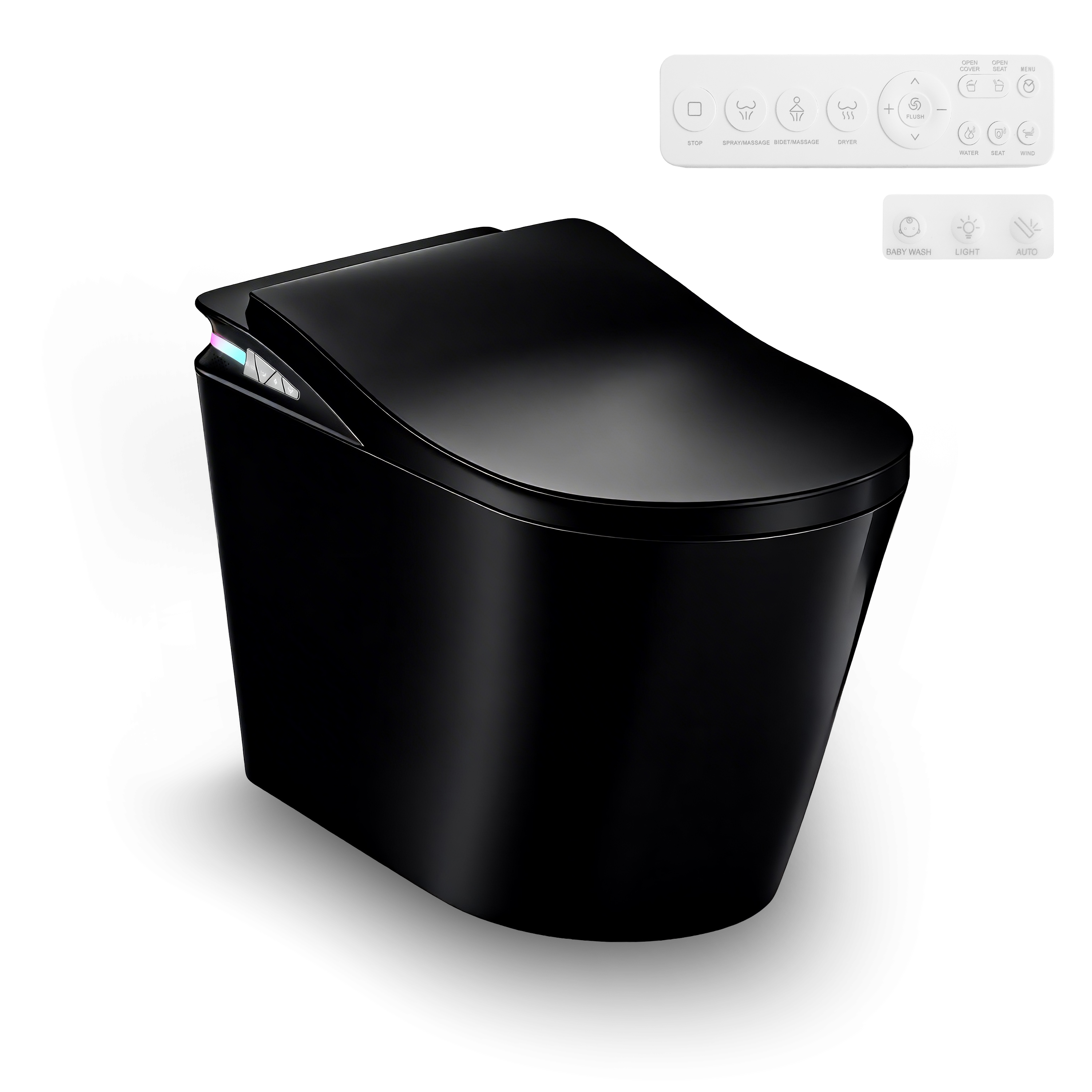 One-Piece Chair Height Elongated Smart Bidet Toilet with Auto Lid, Foam Shield Protection & Dual Flush