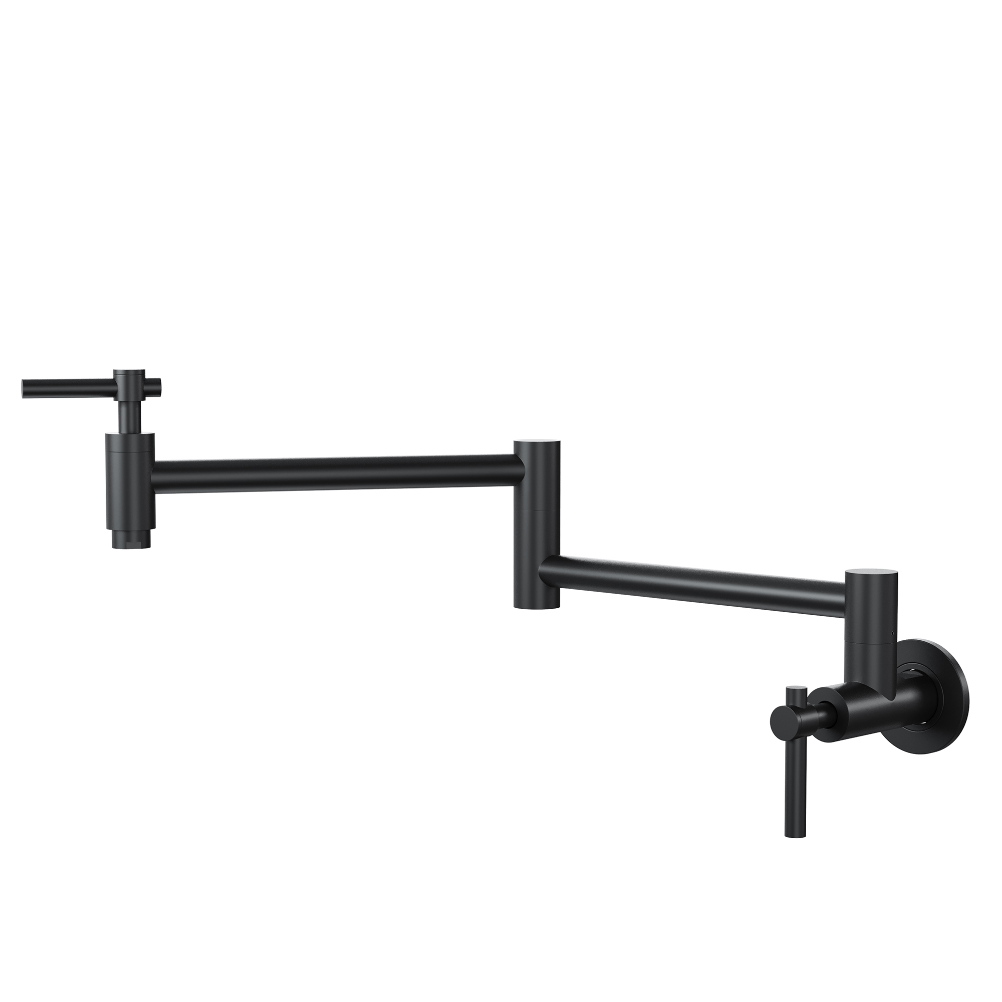 Stainless Steel Folding 2-Handle Switch Head Wall Mounted Pot Filler Kitchen Faucet