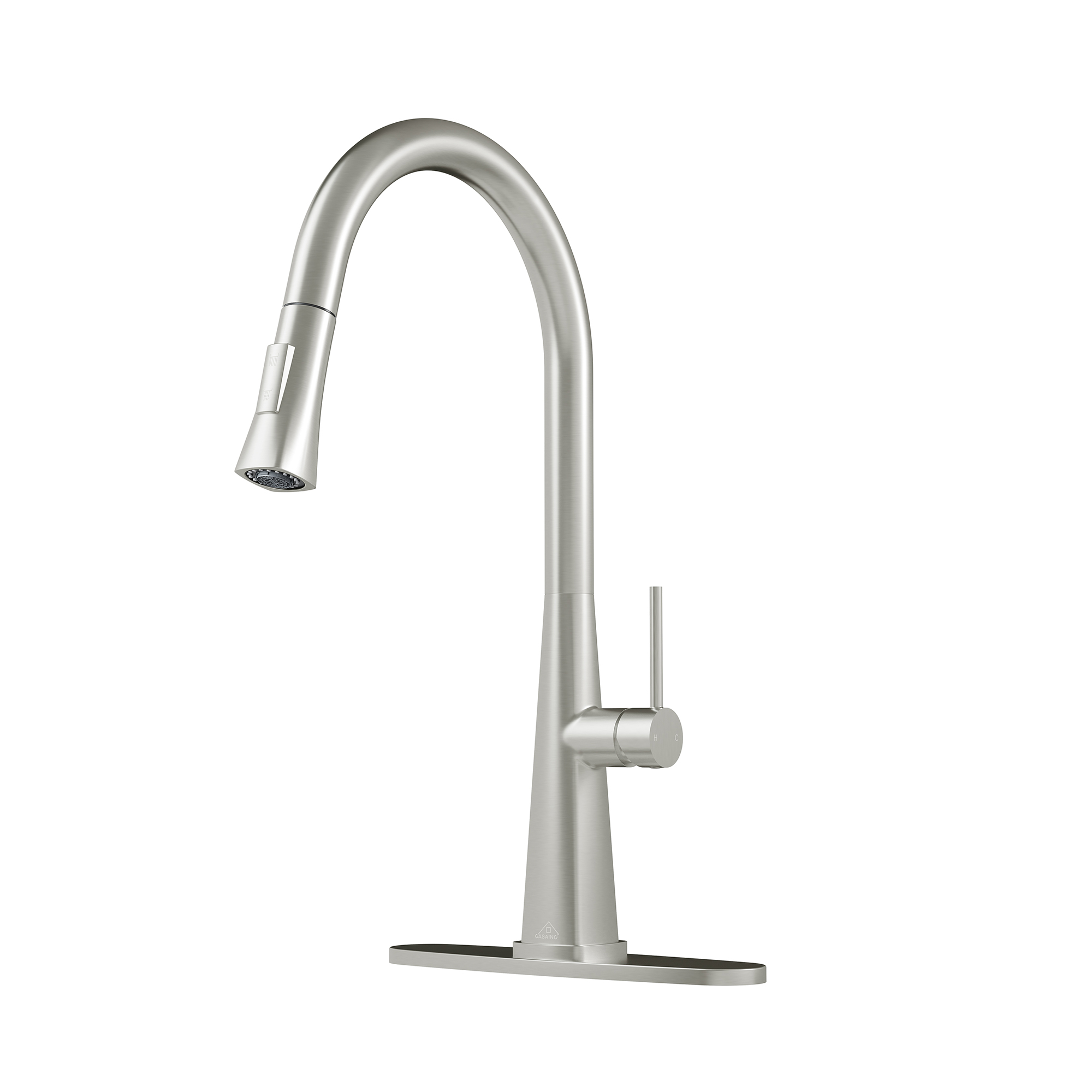 CASAINC Single-Handle Pull-Out Kitchen Faucet in Brushed Nickel