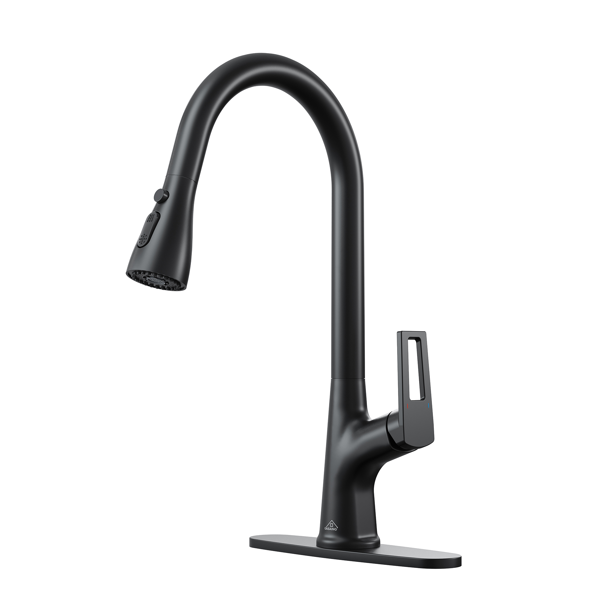 CASAINC Single-Handle Pull-Out Kitchen Faucet in Brushed Nickel/Matte Black/Matte White/Brushed Gold