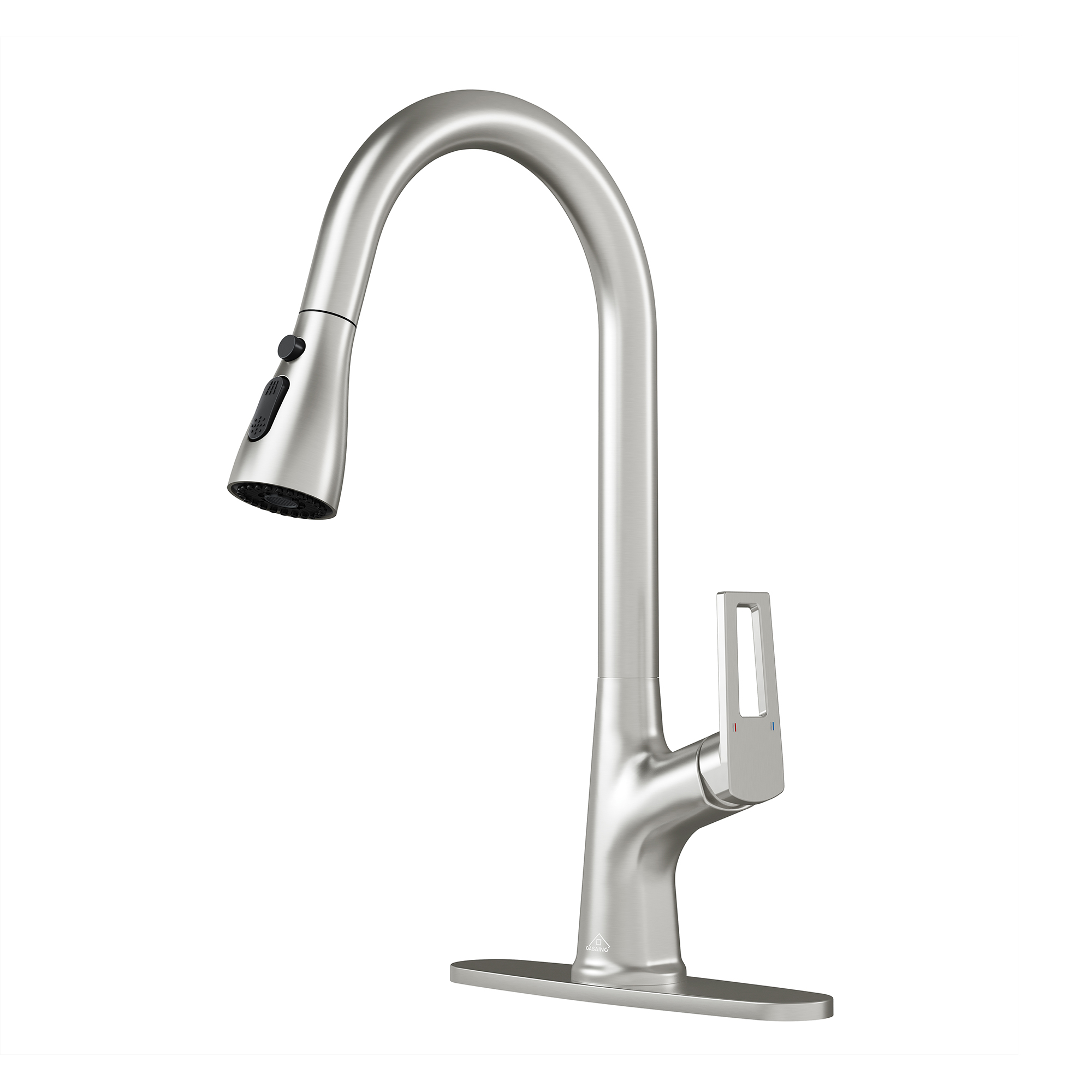 CASAINC Single-Handle Pull-Out Kitchen Faucet in Brushed Nickel/Matte Black/Matte White/Brushed Gold