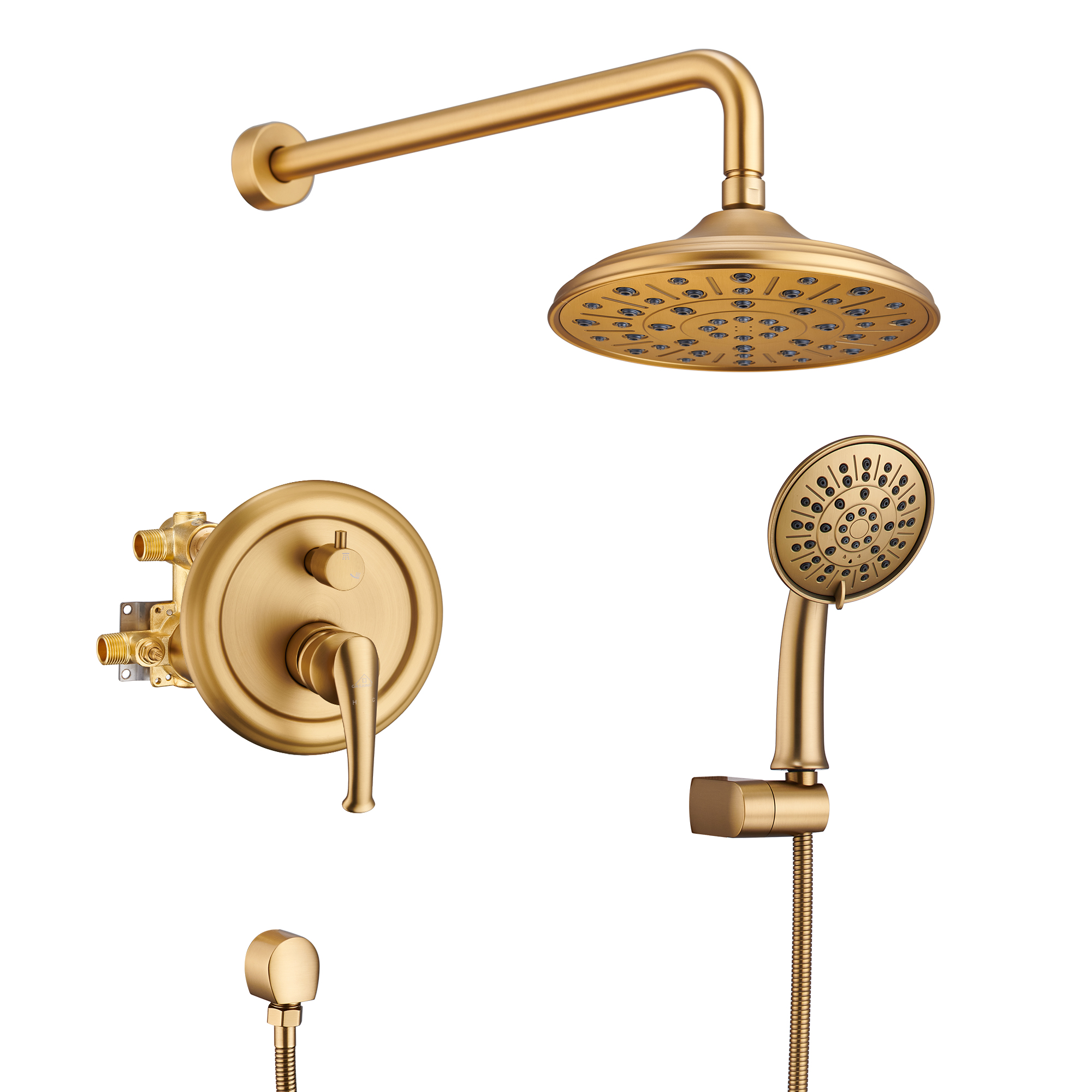 CASAINC 8.3inch Wall-mounted rain shower faucet with pressure balanced valve