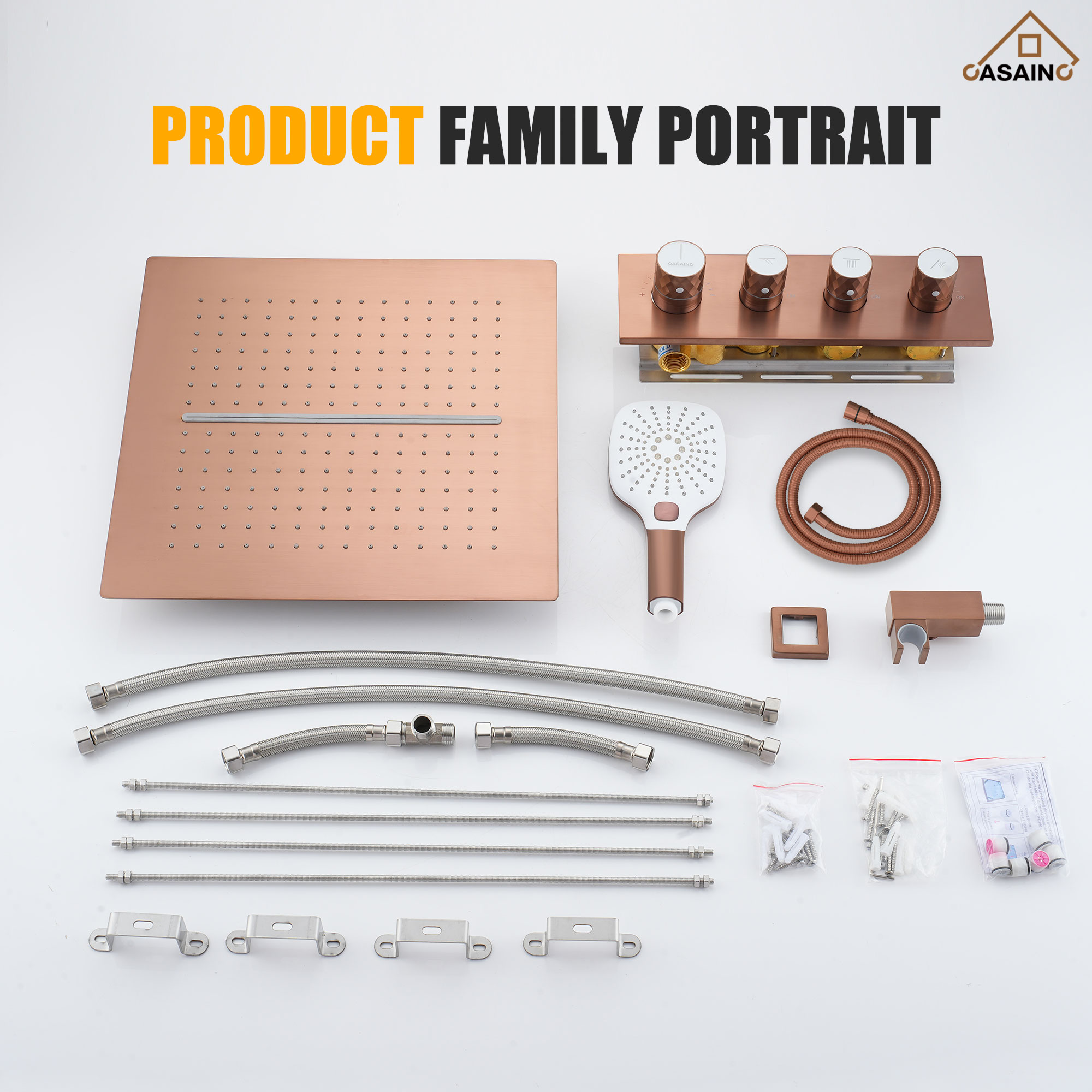 16'' Concealed Multi-Function Shower System 3-Spray Modes Showerhead