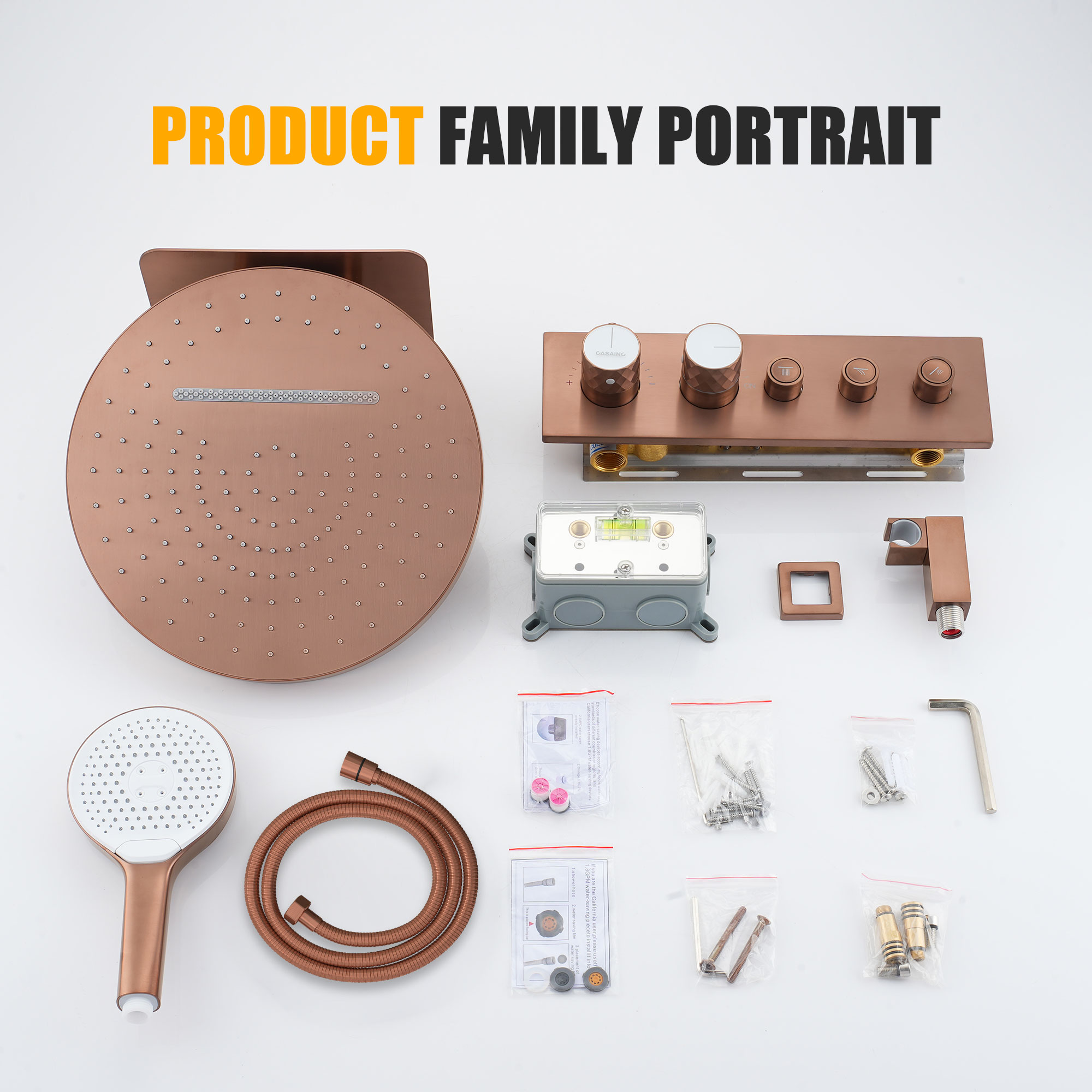 16'' Round Rainfall Multifunctional Shower System With 3-Spray Modes