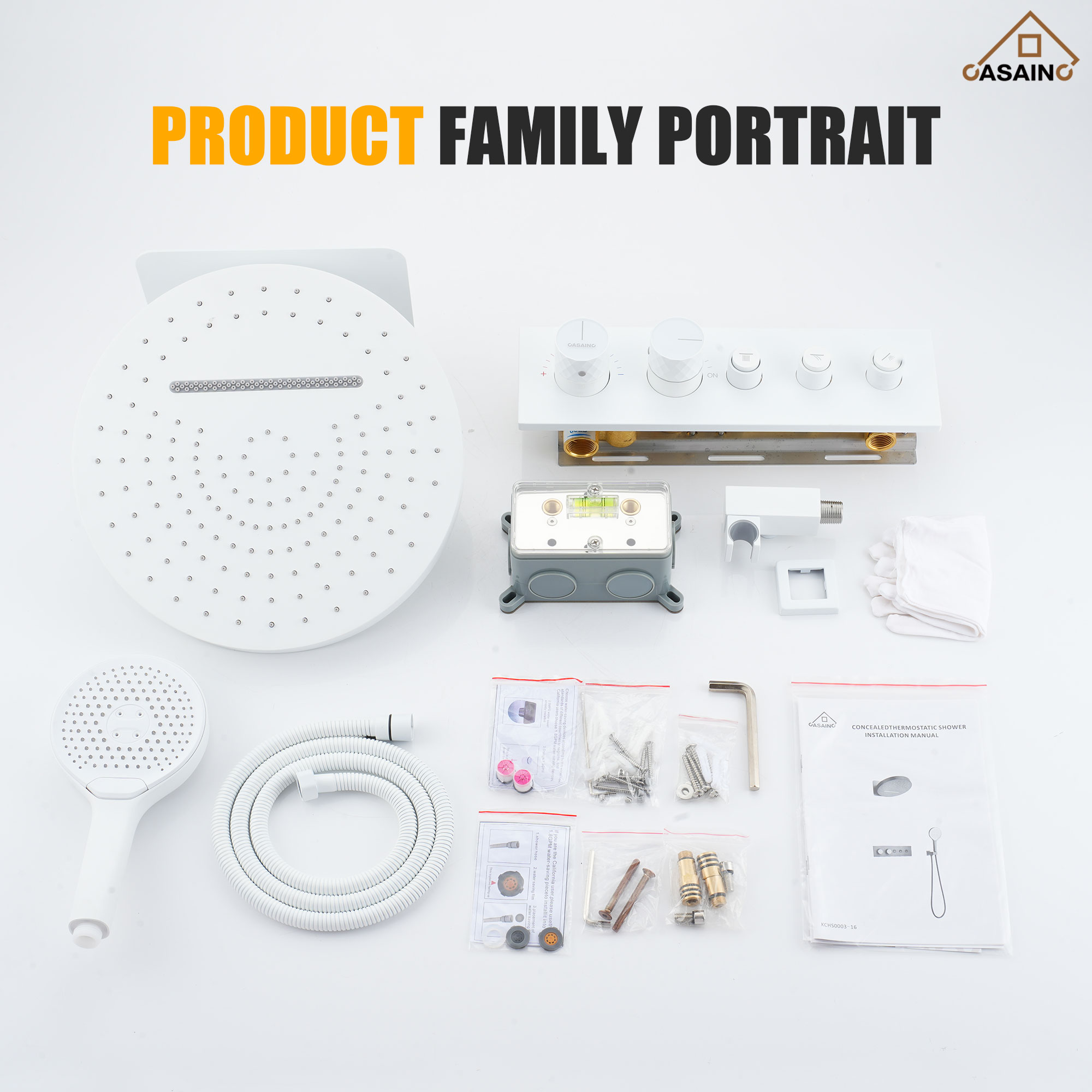 16'' Round Rainfall Multifunctional Shower System With 3-Spray Modes