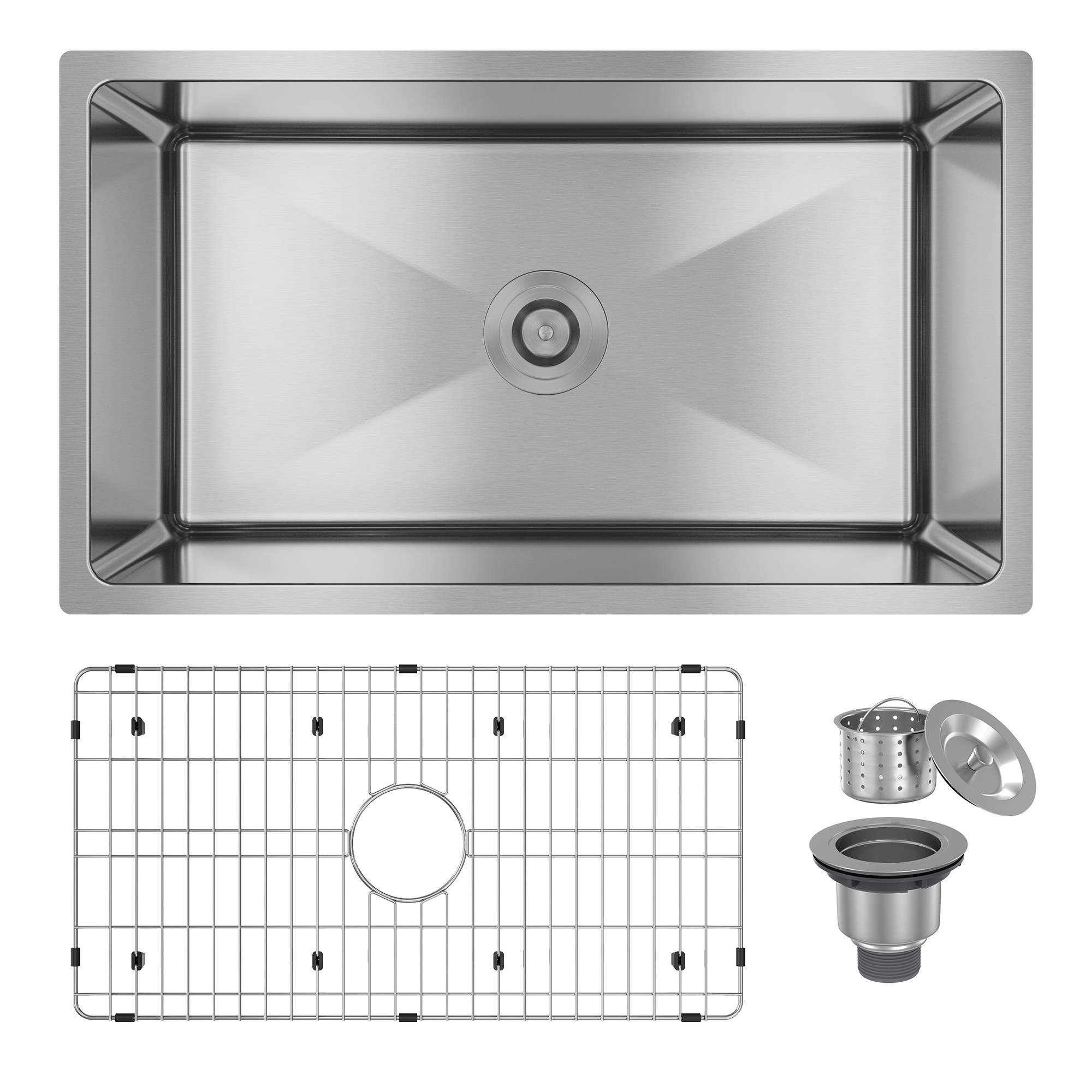 CASAINC 31 inch SUS304 Stainless Steel Undermount Workstation Kitchen Sink 18 gauge