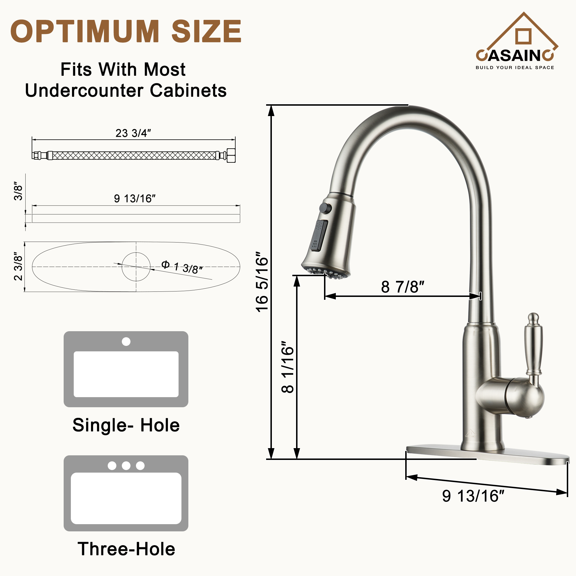 Casainc Single-Handle Kitchen Faucet with  Pull-Out Sprayer