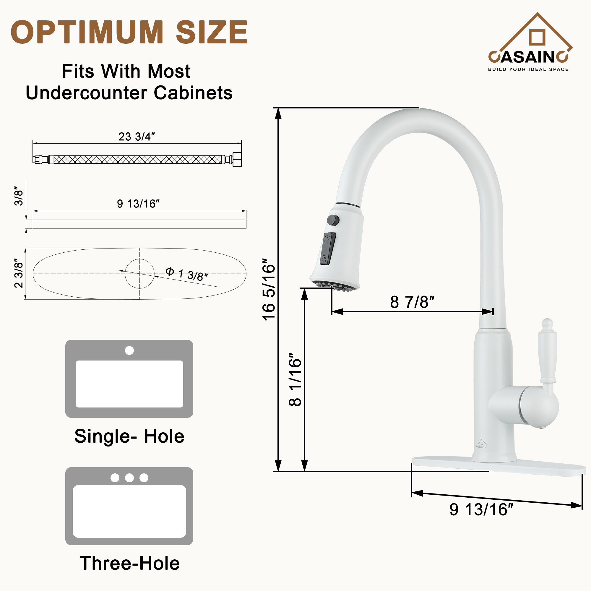 Casainc Single-Handle Kitchen Faucet with  Pull-Out Sprayer
