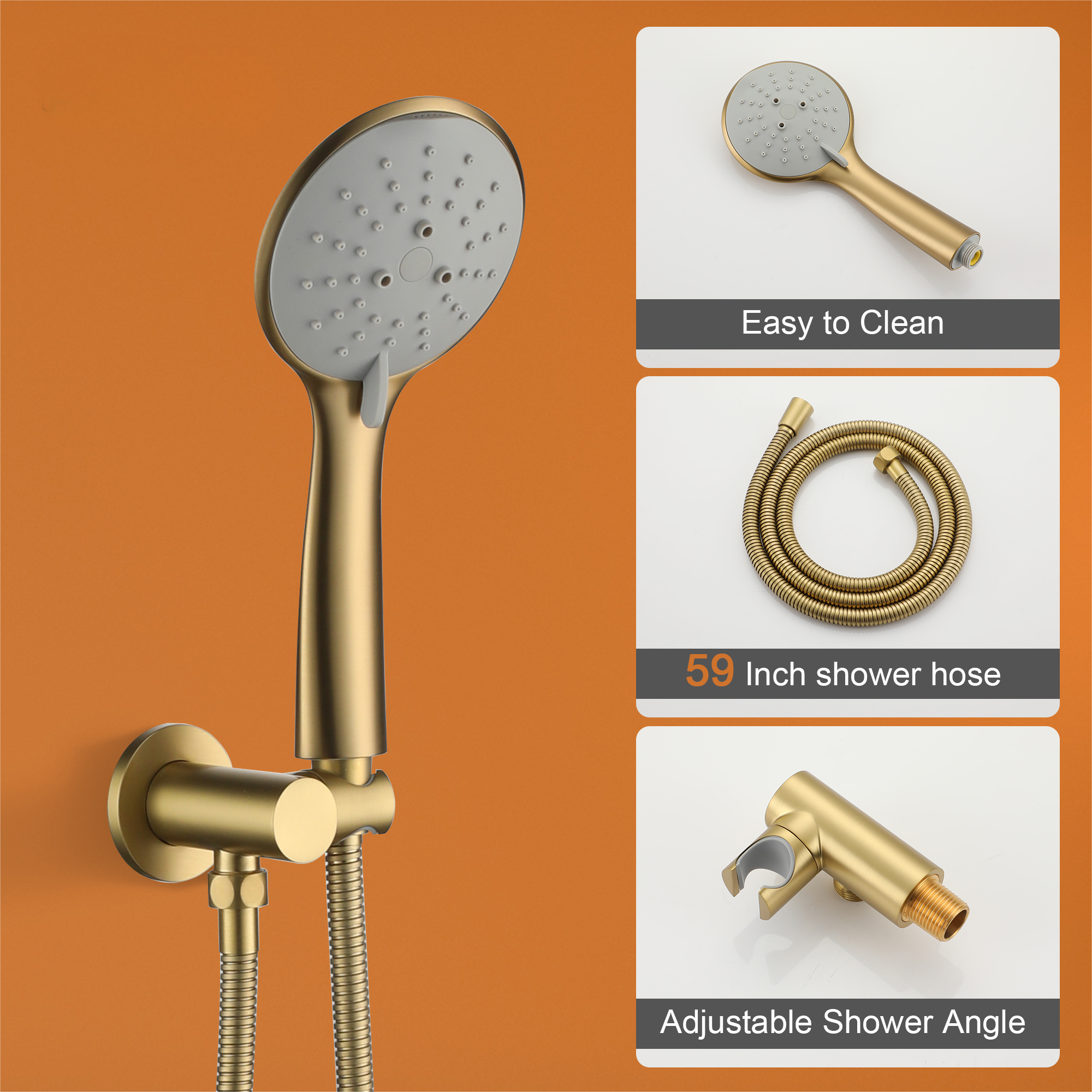 12" 5-Spray Dual Shower Head System with Brass Valve Included