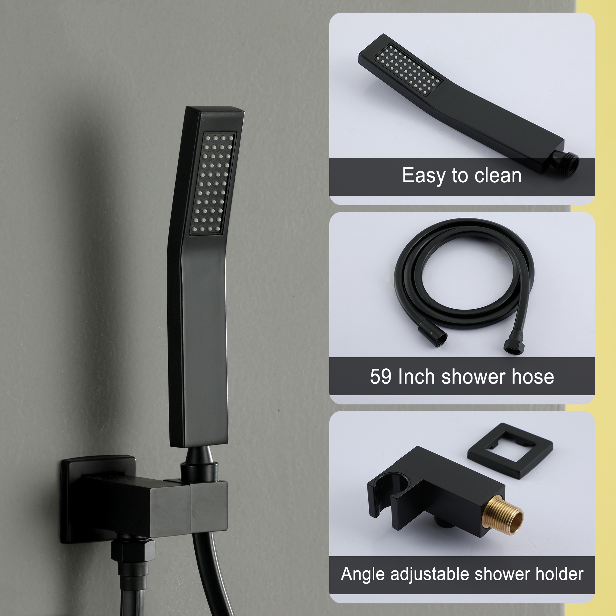 10-inch/12inch Rainfall Shower System With Hand Shower & Pressure-Balanced Valve