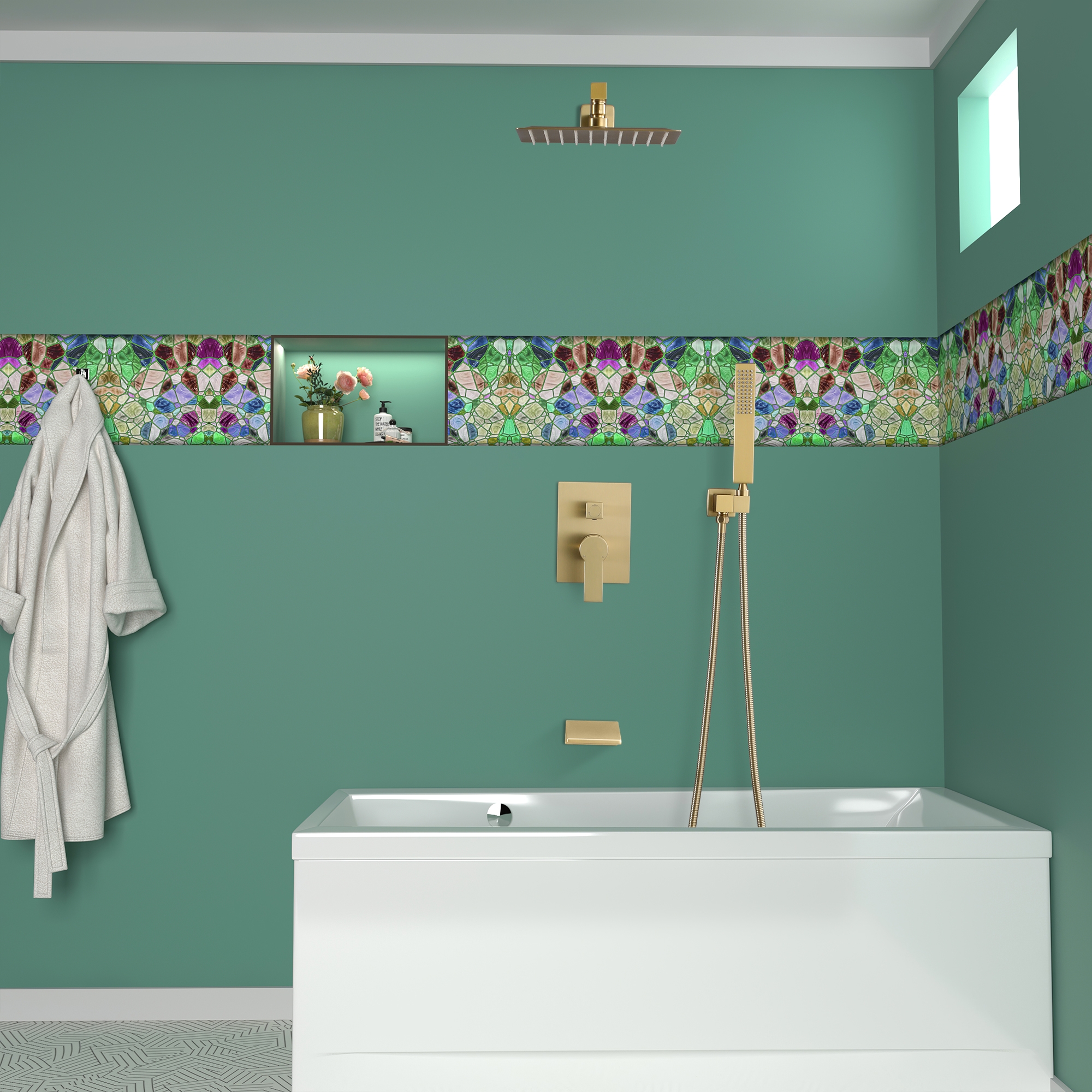 10-inch/12inch Rain Shower System With Handeld & Tub Spout