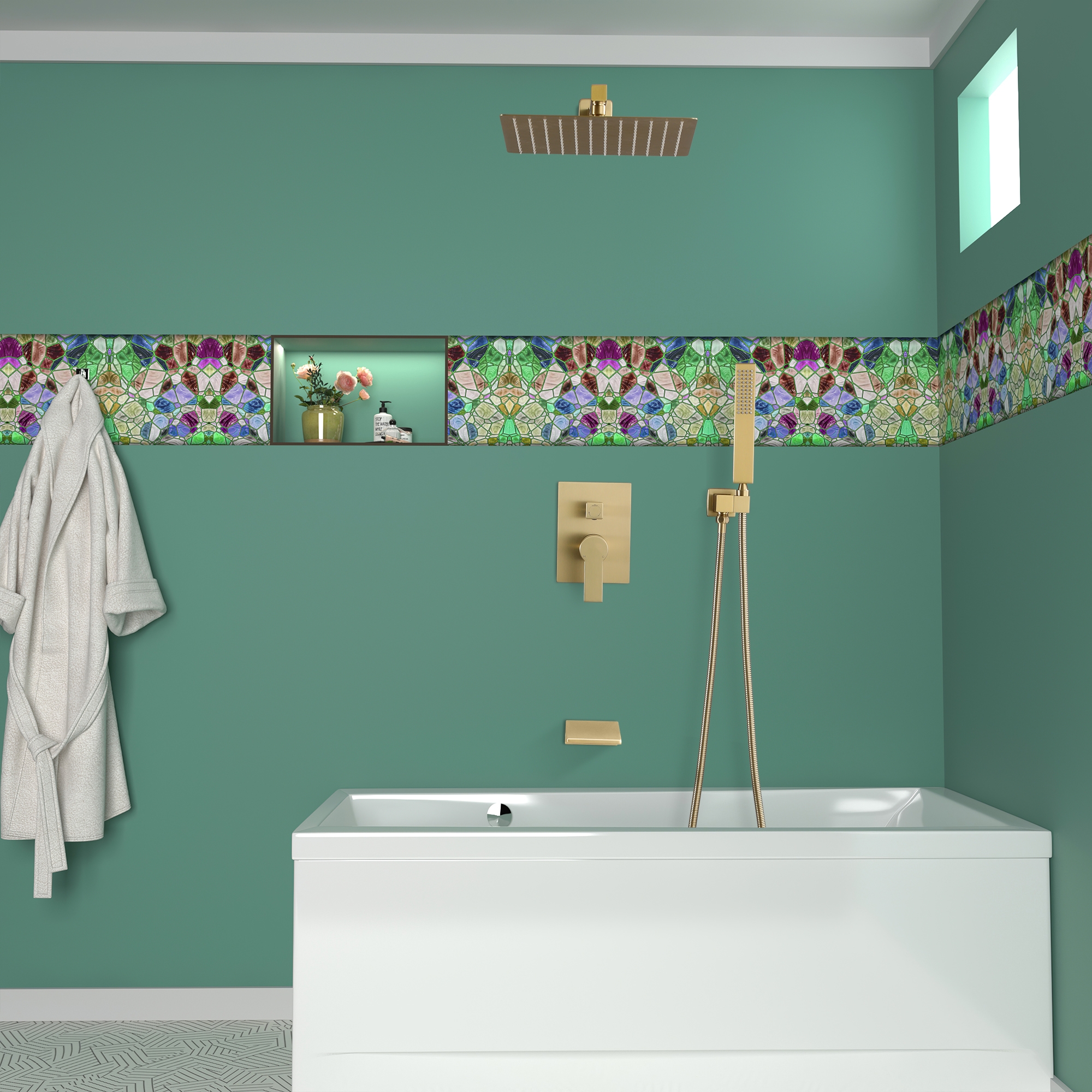 10-inch/12inch Rain Shower System With Handeld & Tub Spout