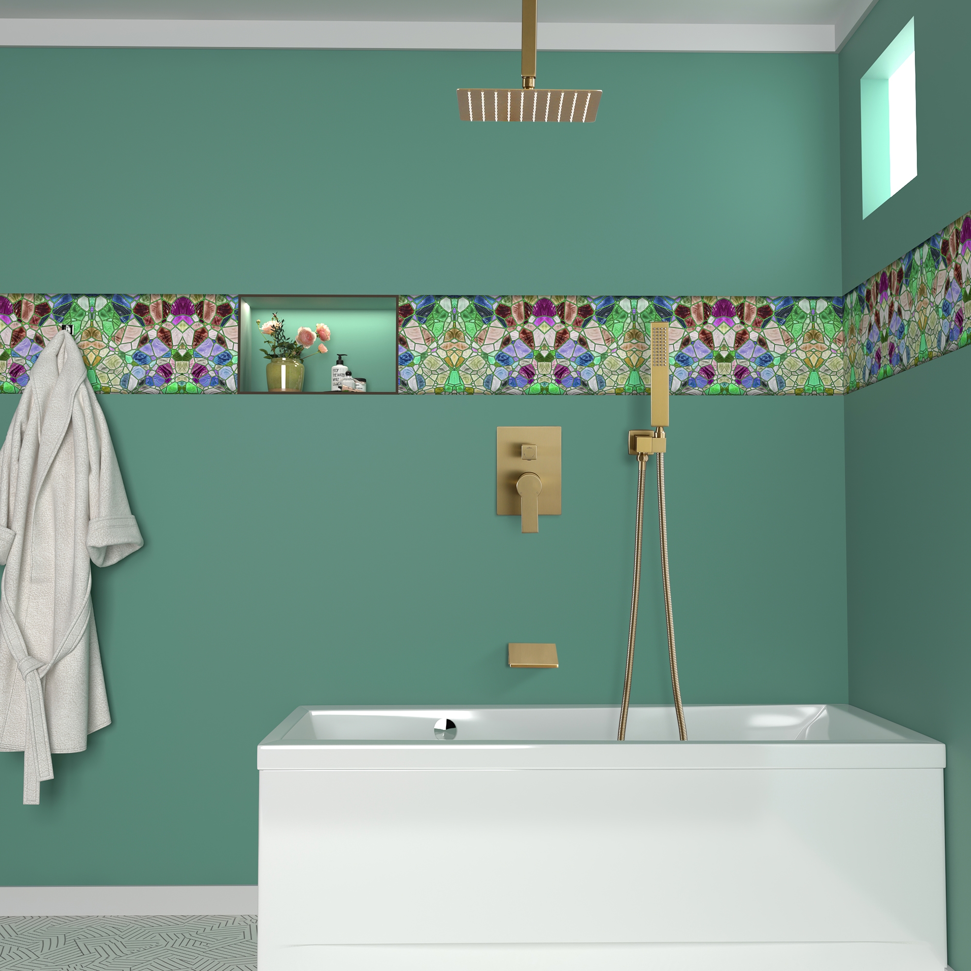 10-inch/12inch Rain Shower System With Handeld & Tub Spout